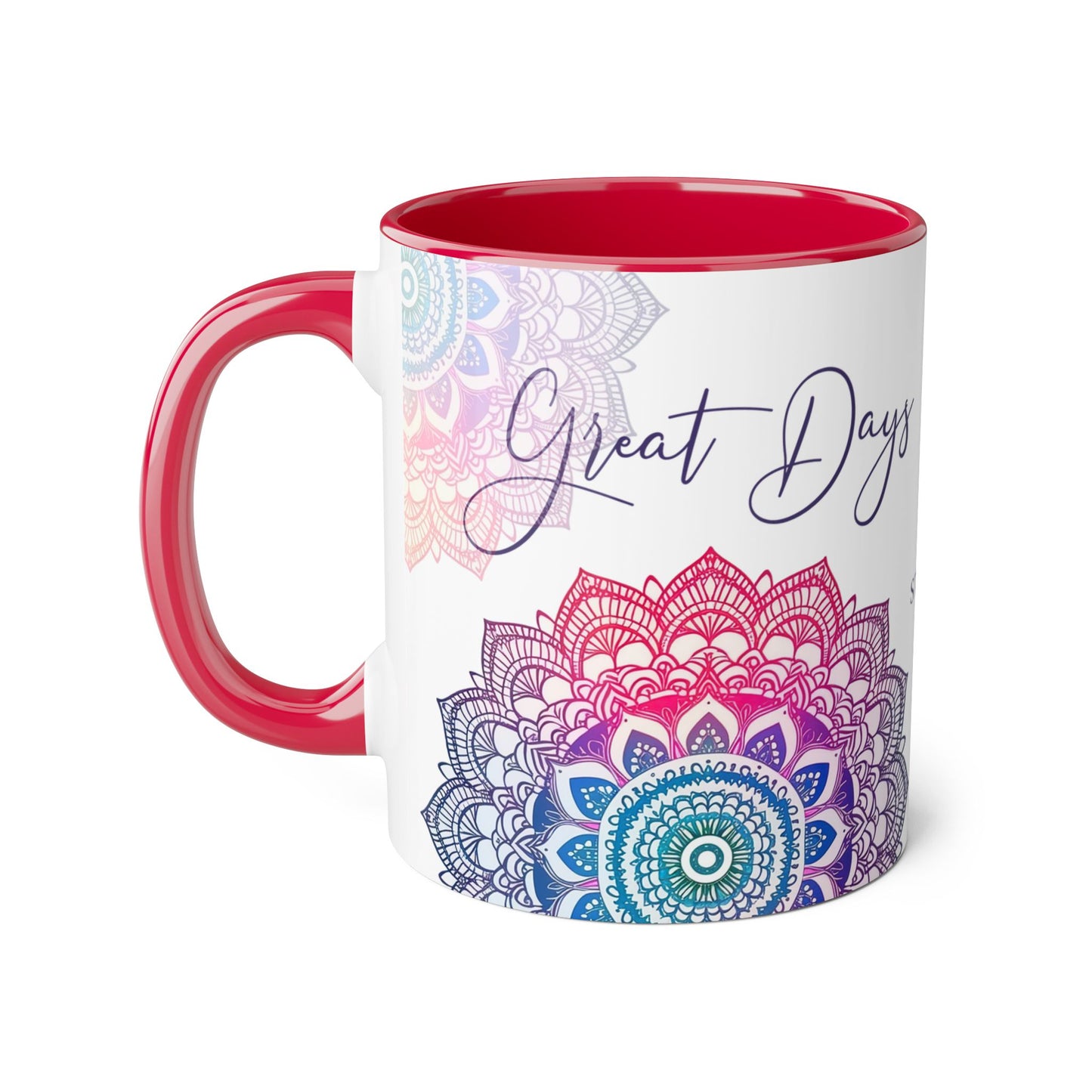 Gratitude Mandala | Accent Mug (Small) (Blue/Pink/Red).
