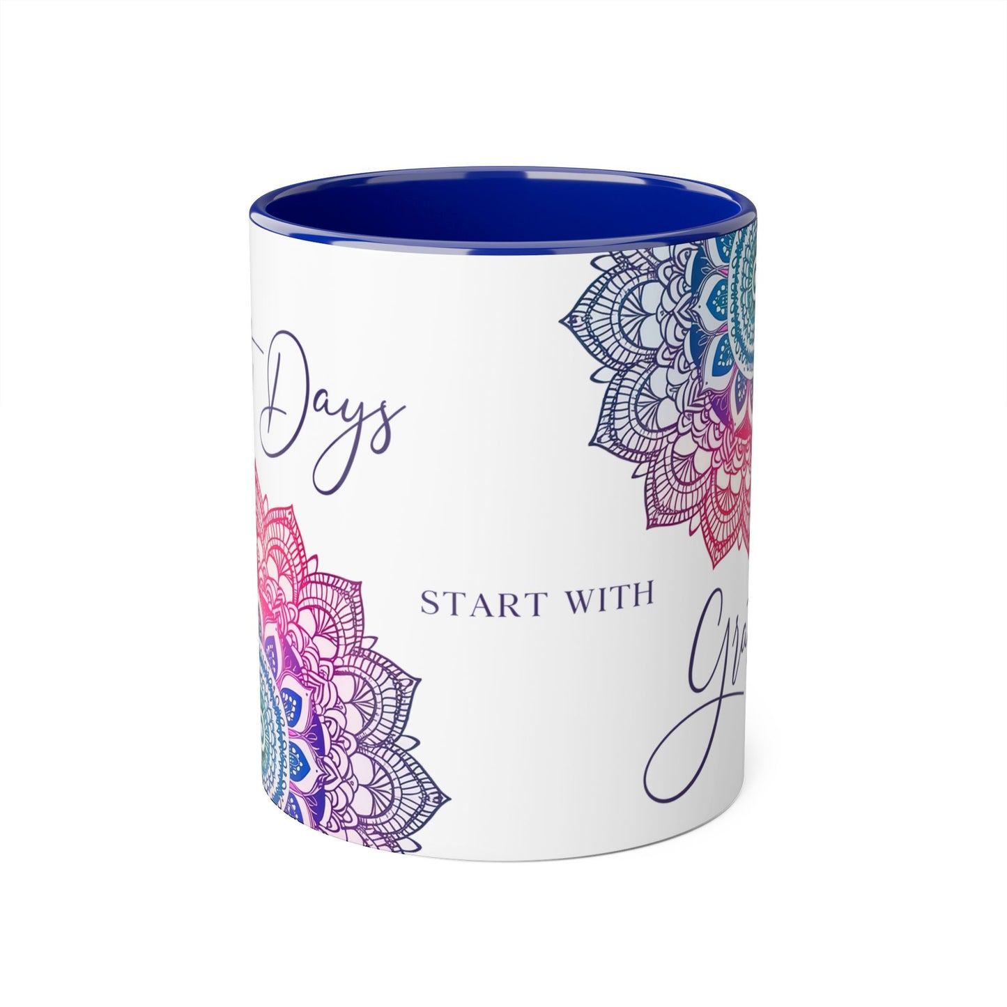 Gratitude Mandala | Accent Mug (Small) (Blue/Pink/Red).