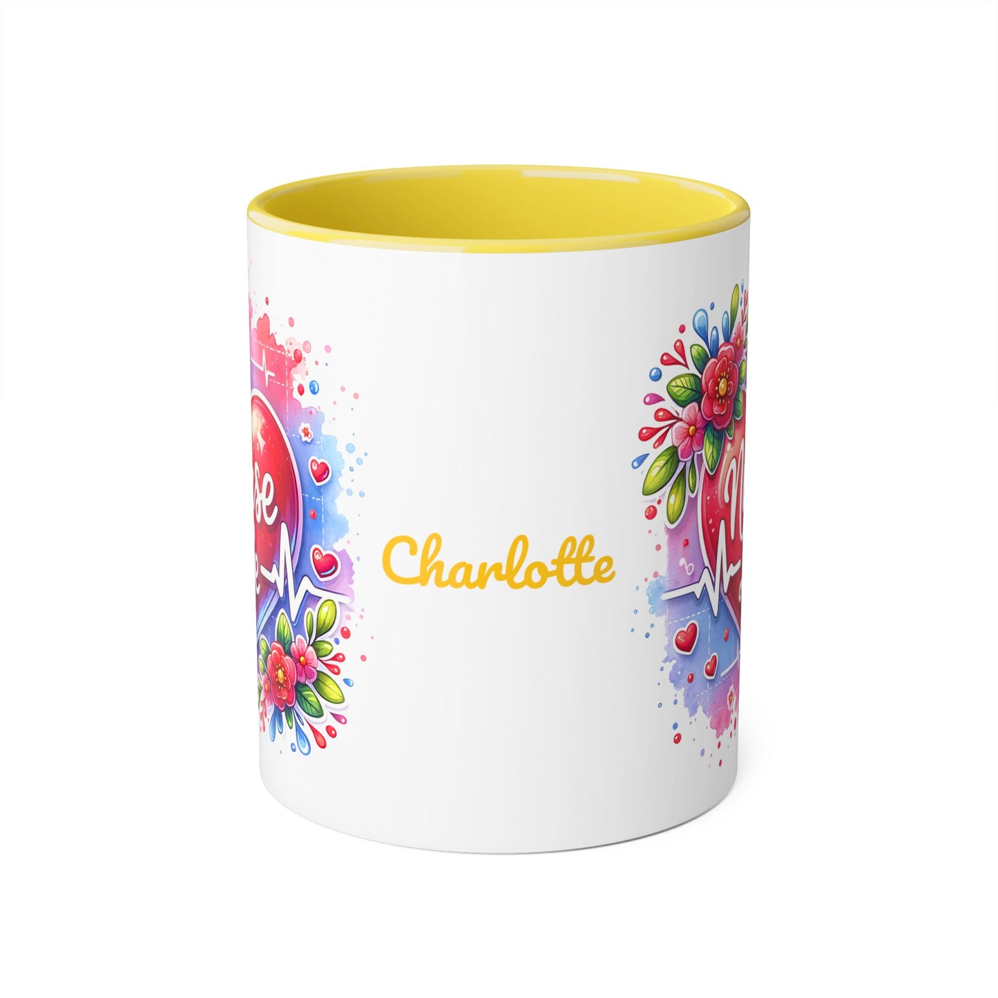 Nurse Life: Personalize It! Your Name | Accent Mug (Small) (Black/Blue/Light Green/Pink/Red/Yellow)