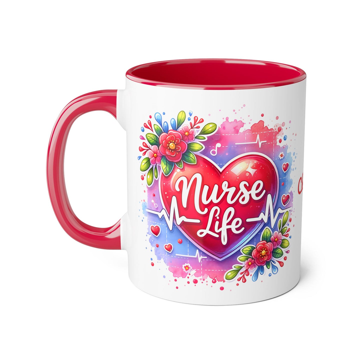 Nurse Life: Personalize It! Your Name | Accent Mug (Small) (Black/Blue/Light Green/Pink/Red/Yellow)