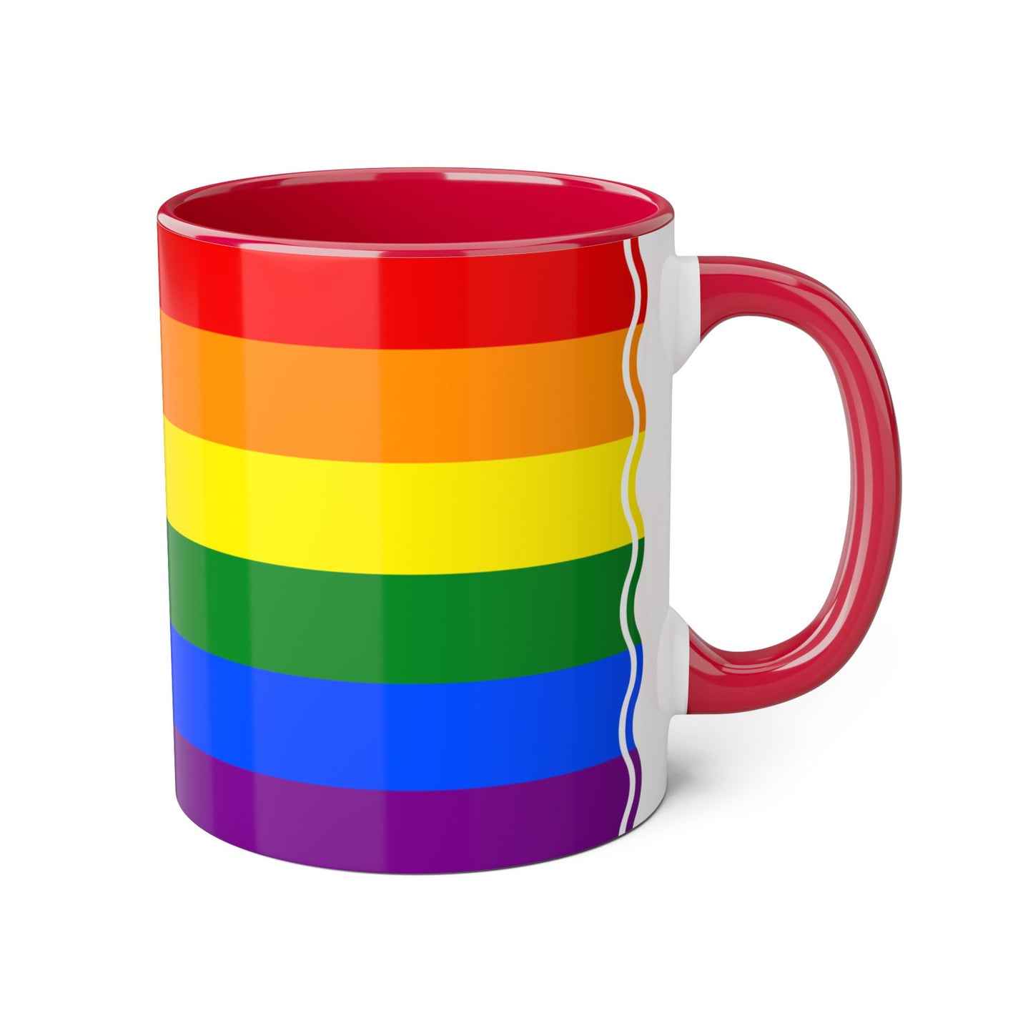 Rainbow Flag Colors | Accent Mug (Small) (Blue/Light Green/Red/Yellow).