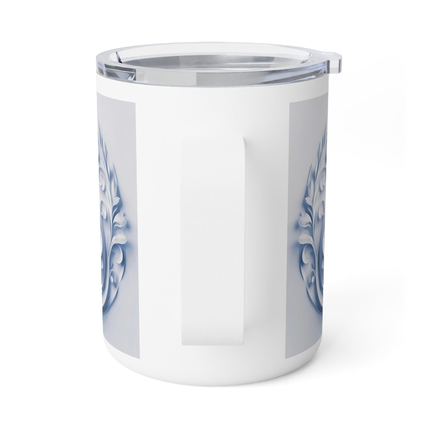 3D White Cat, Insulated Coffee Mug