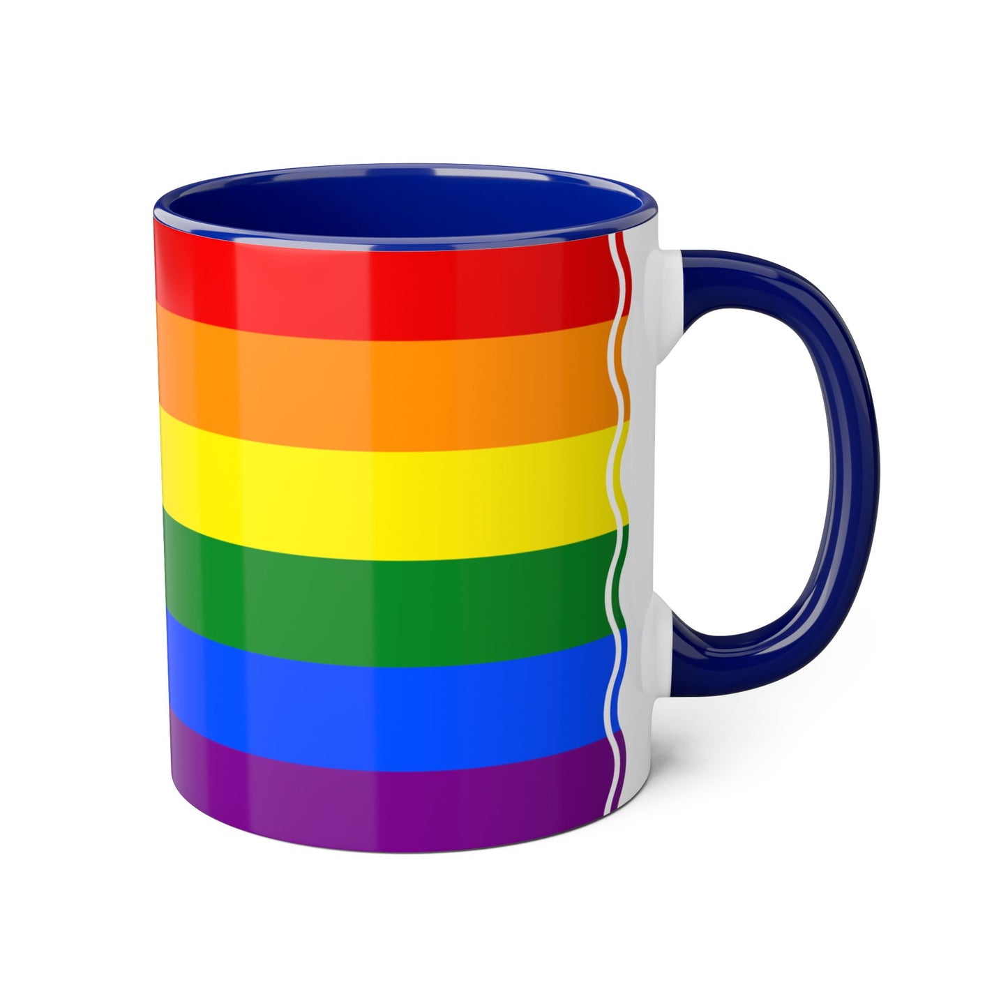 Rainbow Flag Colors | Accent Mug (Small) (Blue/Light Green/Red/Yellow).