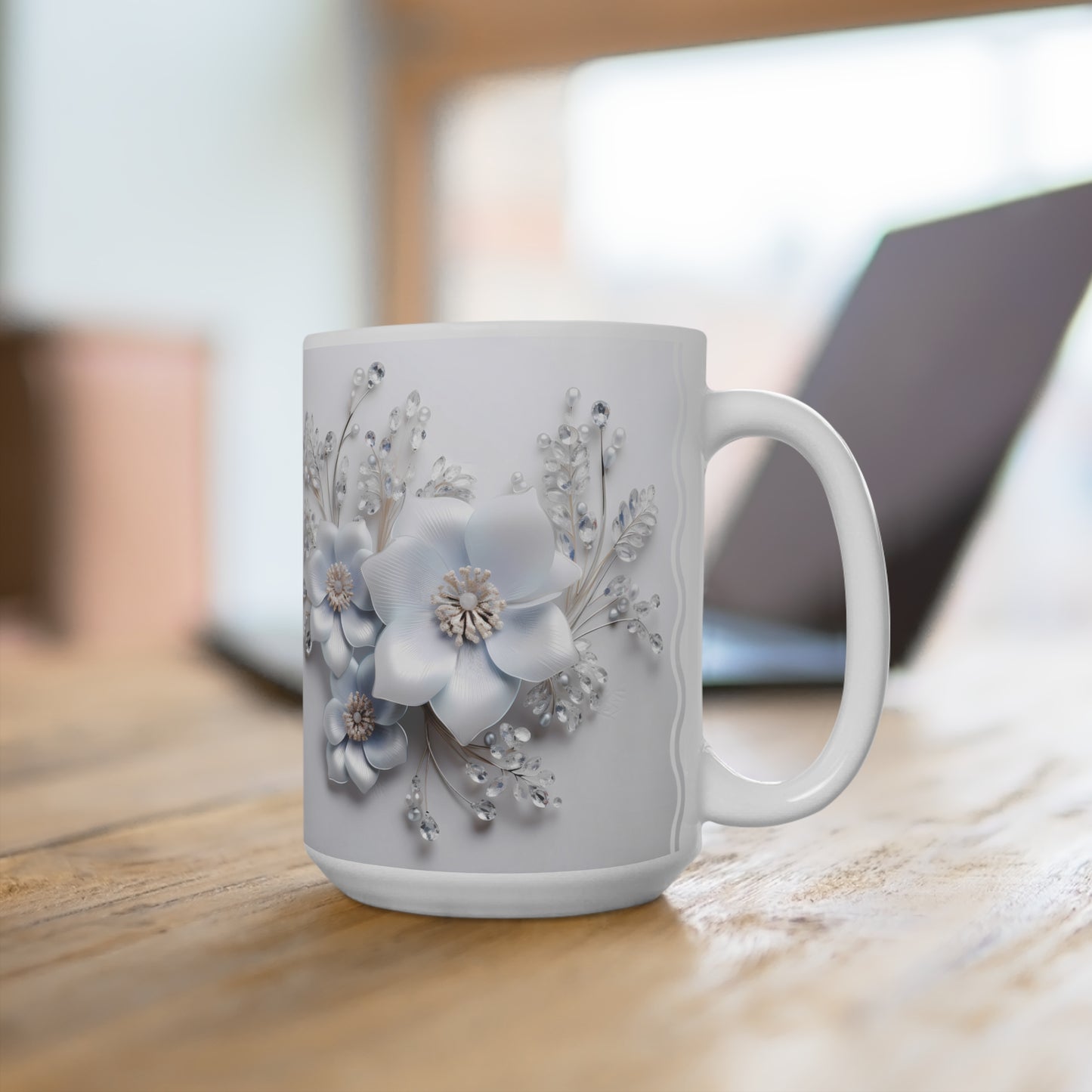 Flores Blancas | Ceramic Mug (Small/Medium).