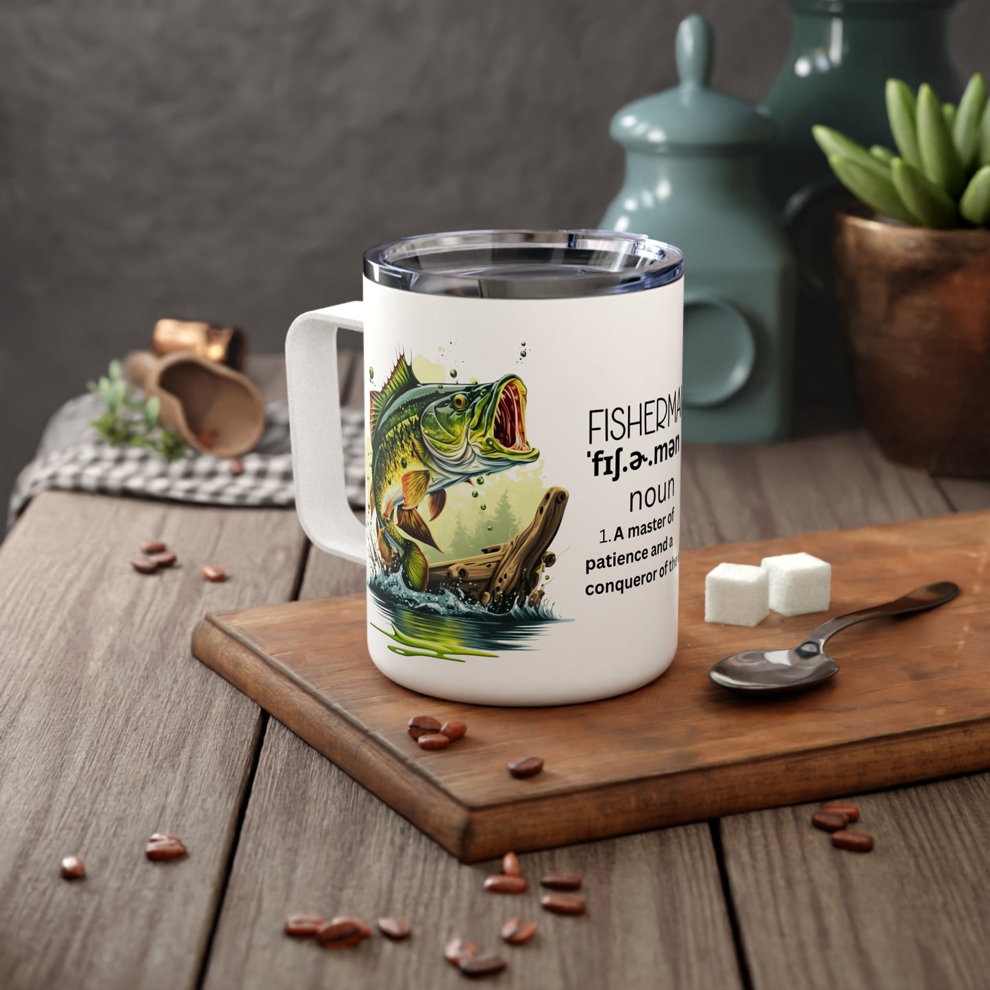 Fisherman.. A Master of Patience and a Conqueror of the Water | Insulated Coffee Mug