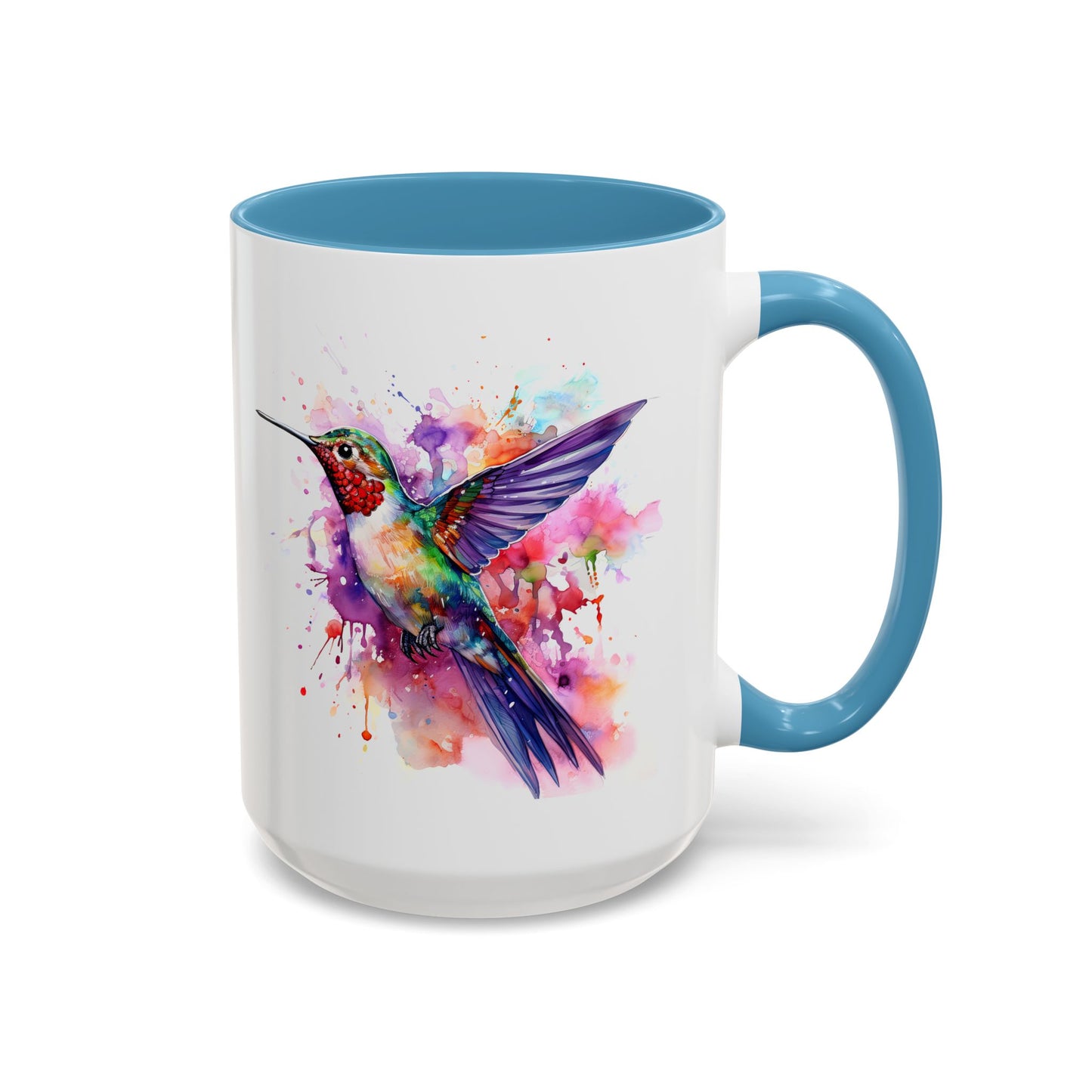 Hummingbird · Personalize It! With Your Name | Accent Mug (Small/Medium) (Black, Light Blue, Navy, Orange, Pink, Purple, Red, Yellow)