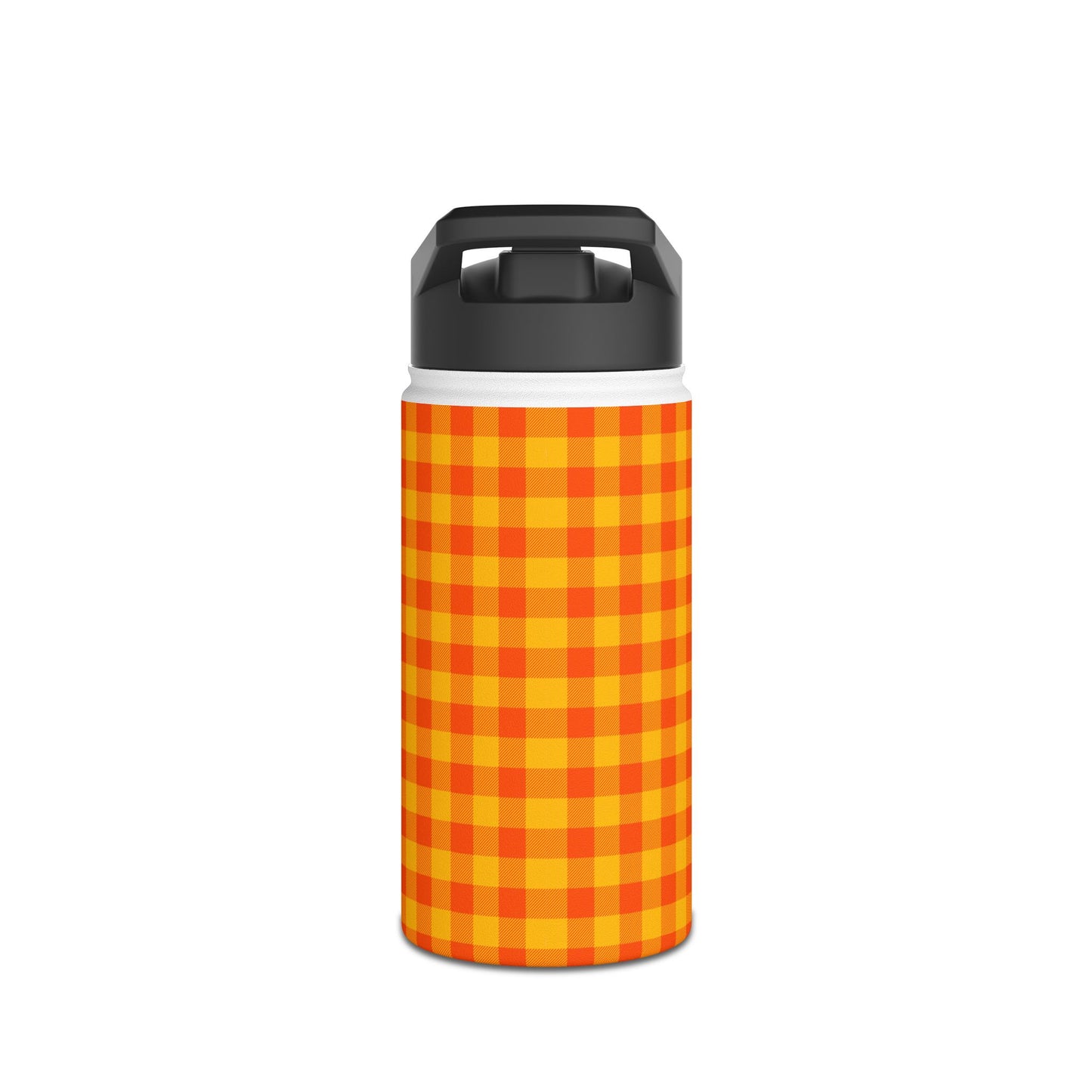 Orange Checks | Stainless Steel Water Bottle Standard Lid (Small/Medium)