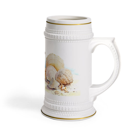 Serene Seashells Watercolor Art · Personalize It! Your Name, Font and Color | Stein Mug