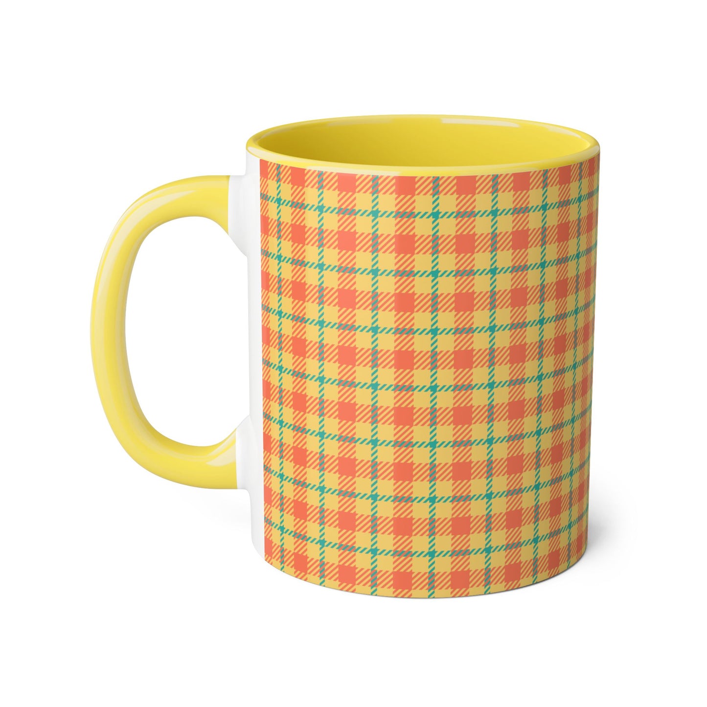 Citrus Plaid | Accent Mug (Small) (Yellow).