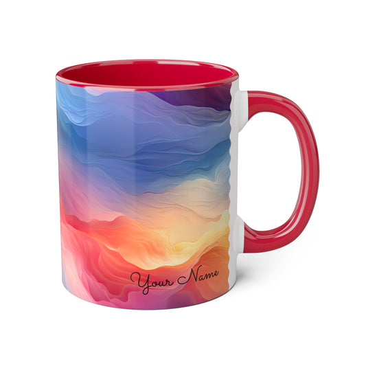 Crystal Clouds, Personalize It! Your Name, Accent Mug (Small) (Pink/Red)