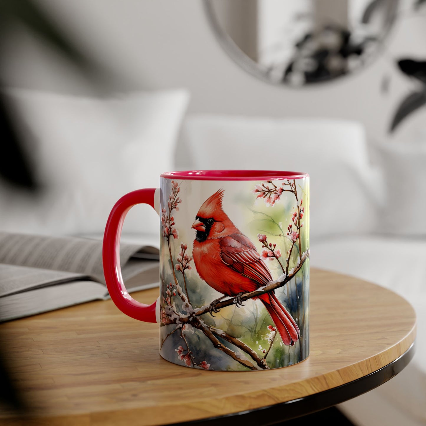 The Cardinal Bird, Accent Mug (Small) (Red)