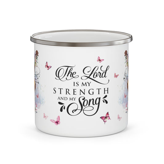 The Lord is My Strength and My Song, Enamel Camping Mug