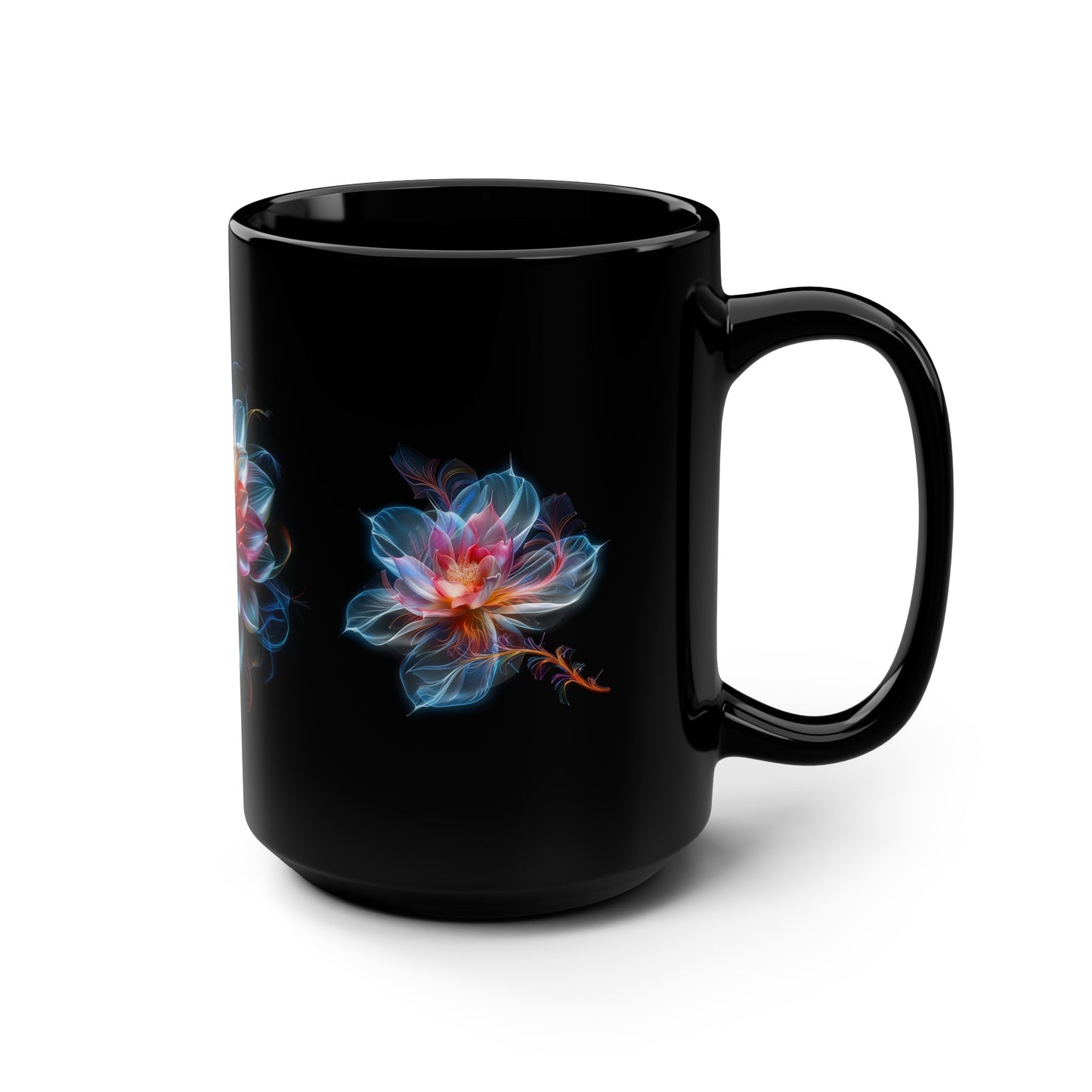 Flor de Seda, Black Mug (Medium)