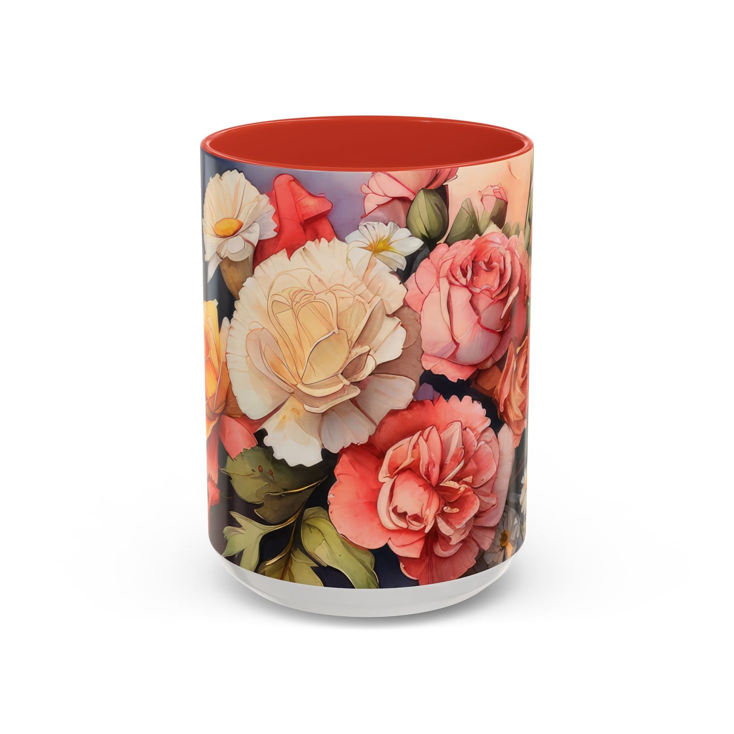 Carnation Cascade | Accent Mug (Medium) (Pink/Red)