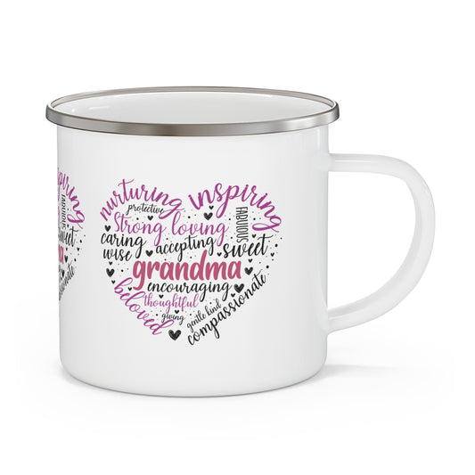 Grandma's Heart of Love | Enamel Camping Mug