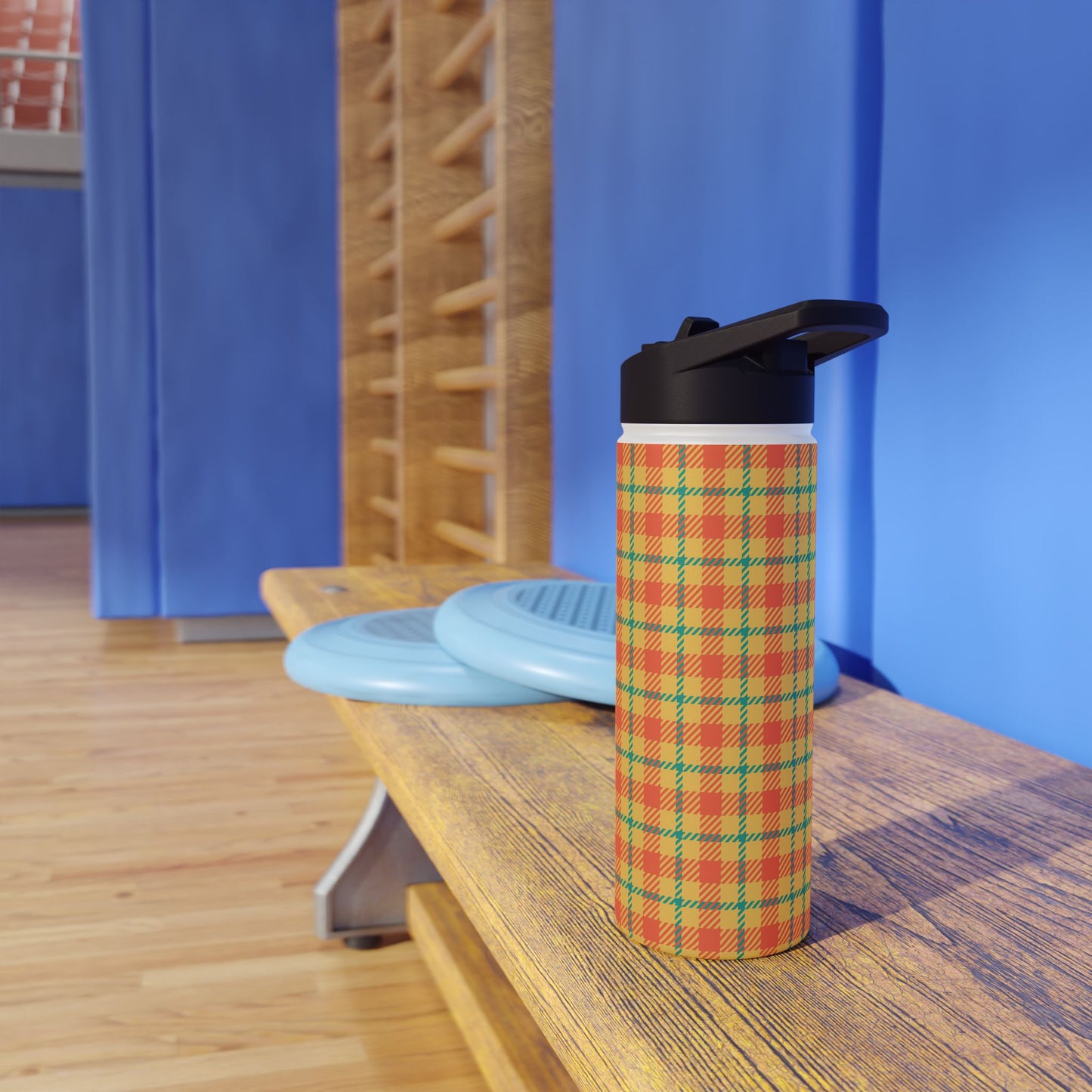 Citrus Plaid | Stainless Steel Water Bottle Standard Lid (Small/Medium)