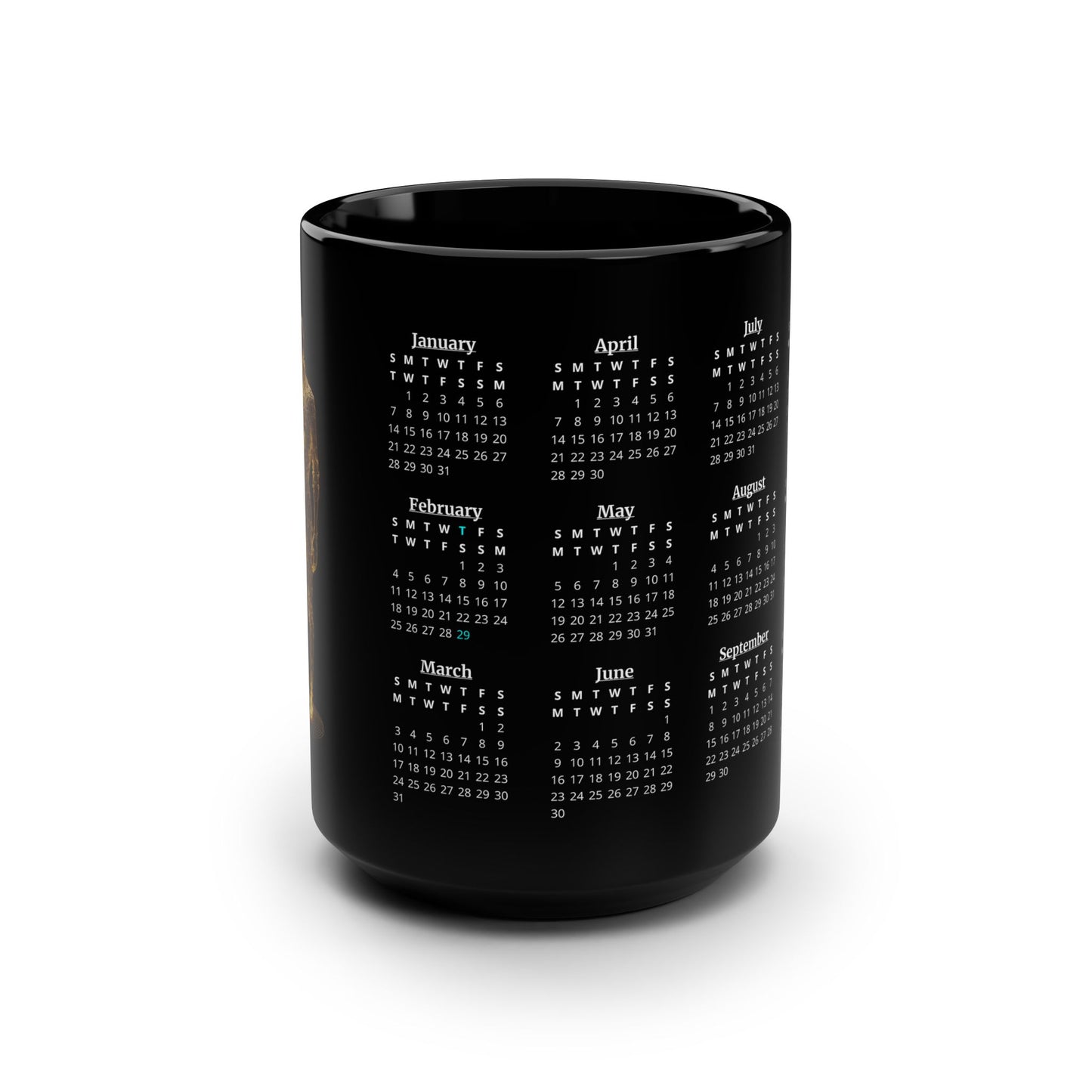 Wireframe Lovers, 2 Year Calendar 2024 to 2025, Black Mug Medium