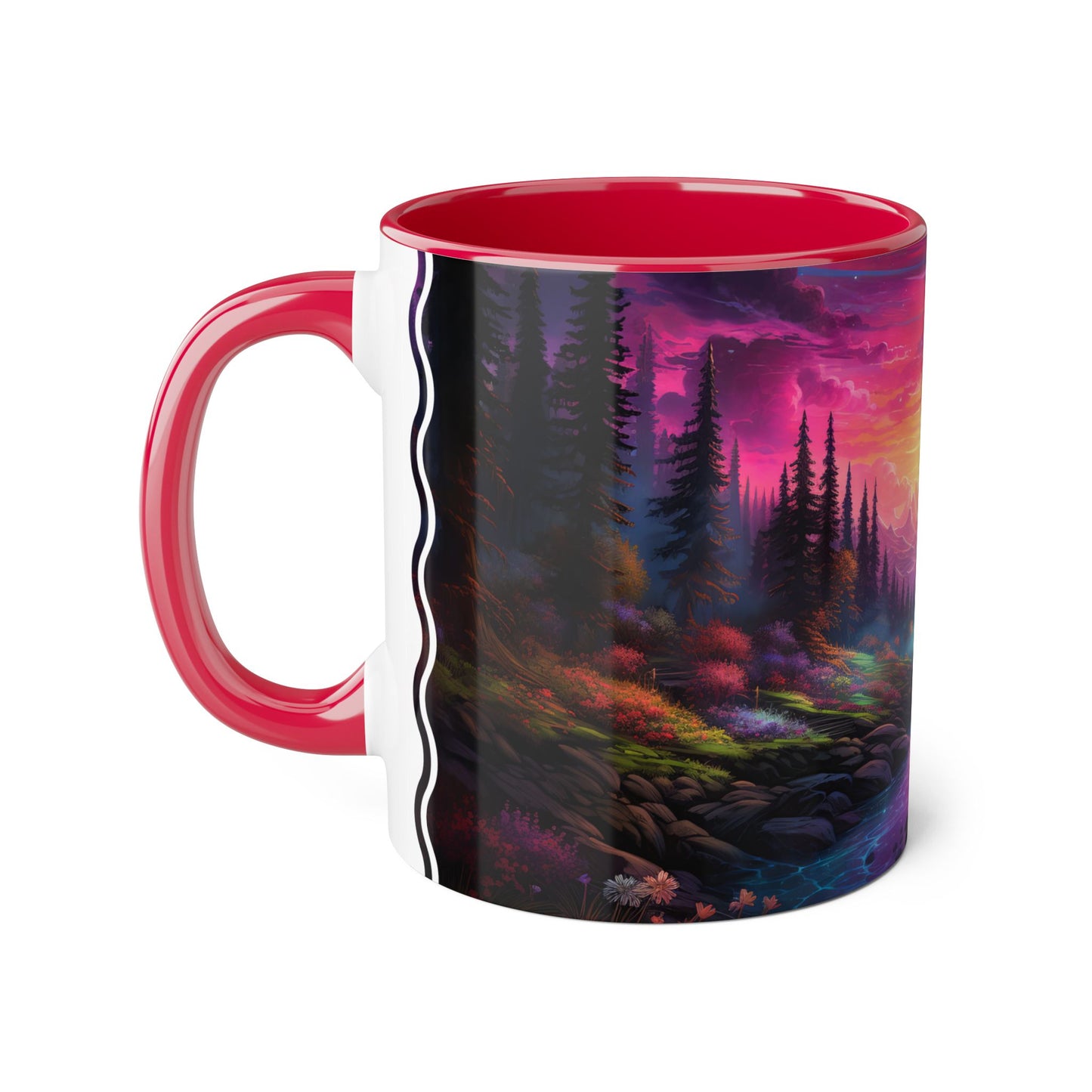 Ethereal Twilight Valley: Personalize It! Your Name, Your Font | Accent Mug (Small) (Black/Blue/Red)