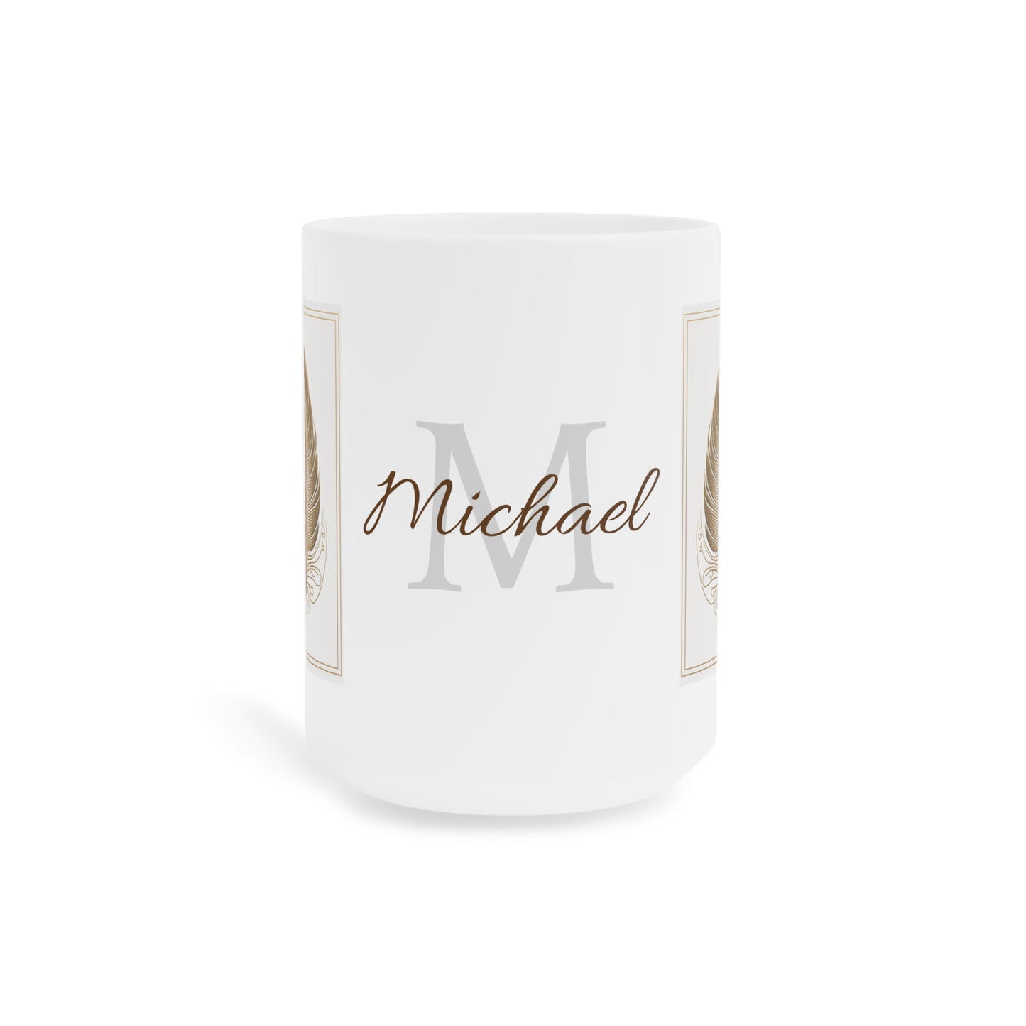 Golden Feather: Personalize It! Your Name | Ceramic Mug (Small/Medium/Large)