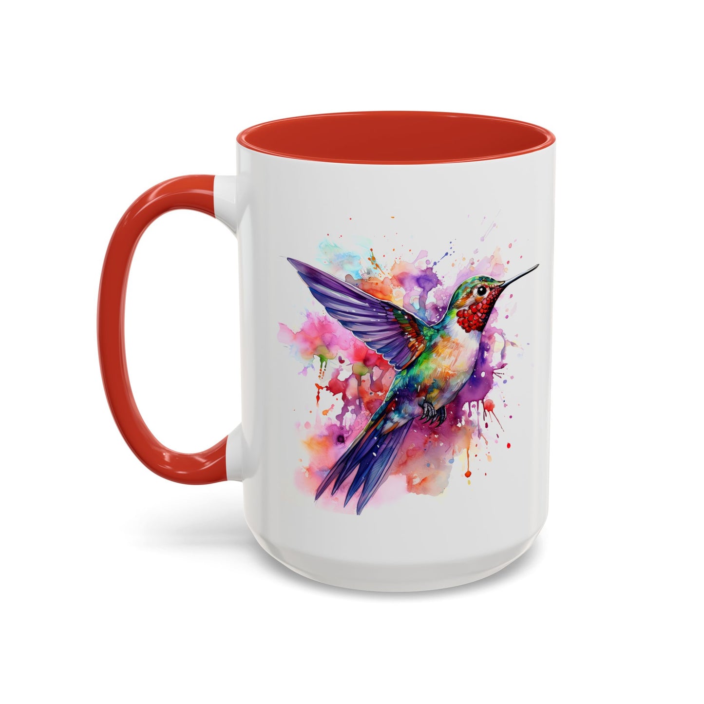 Hummingbird · Personalize It! With Your Name | Accent Mug (Small/Medium) (Black, Light Blue, Navy, Orange, Pink, Purple, Red, Yellow)