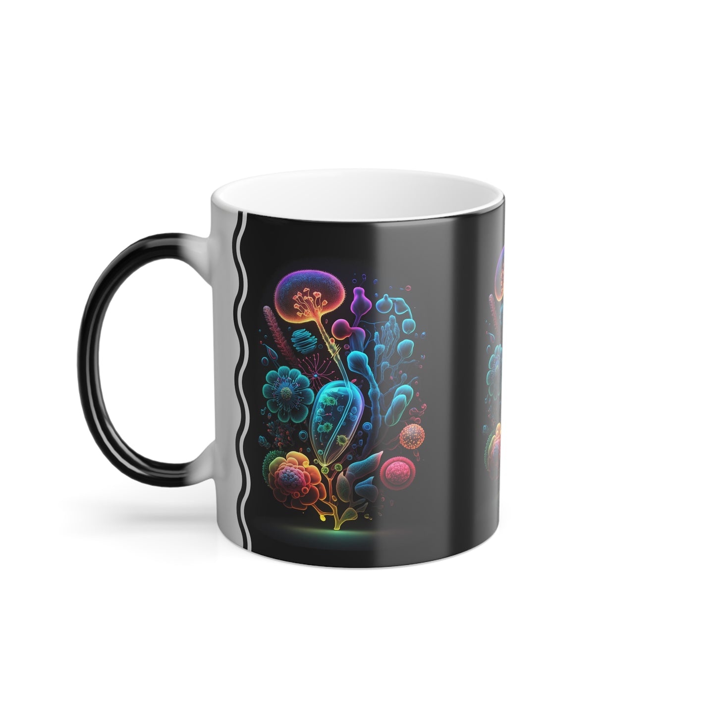 Neon Floral Amoeba 1, Magic Mug (Small)