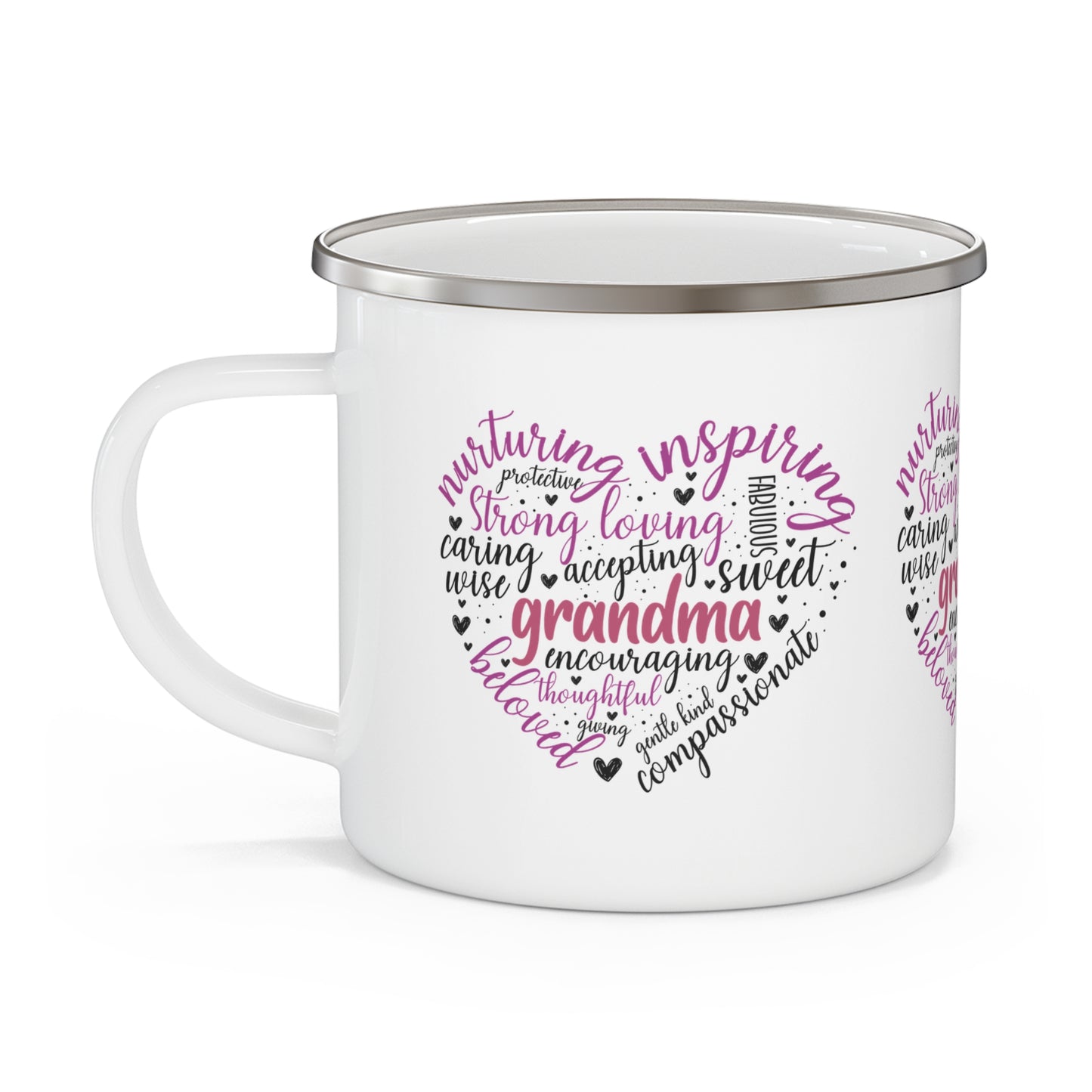 Grandma's Heart of Love | Enamel Camping Mug