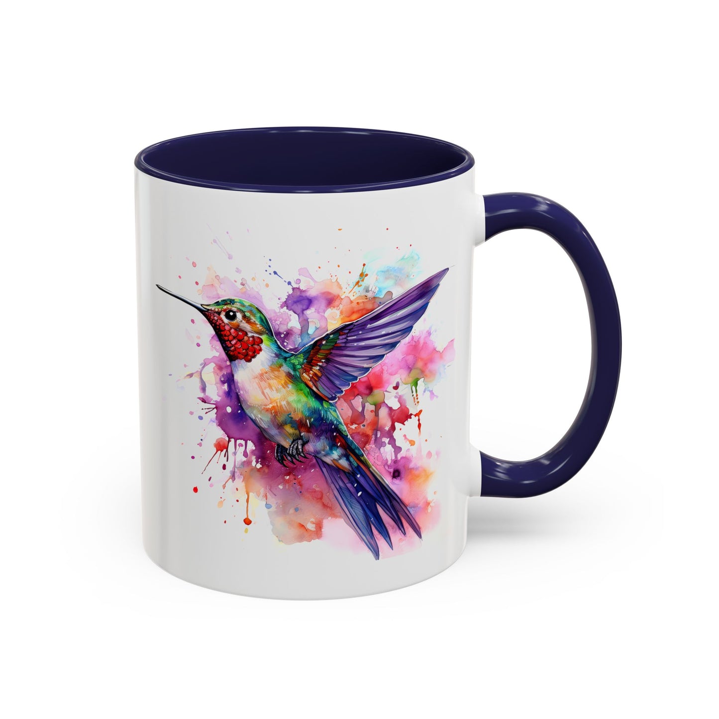 Hummingbird · Personalize It! With Your Name | Accent Mug (Small/Medium) (Black, Light Blue, Navy, Orange, Pink, Purple, Red, Yellow)