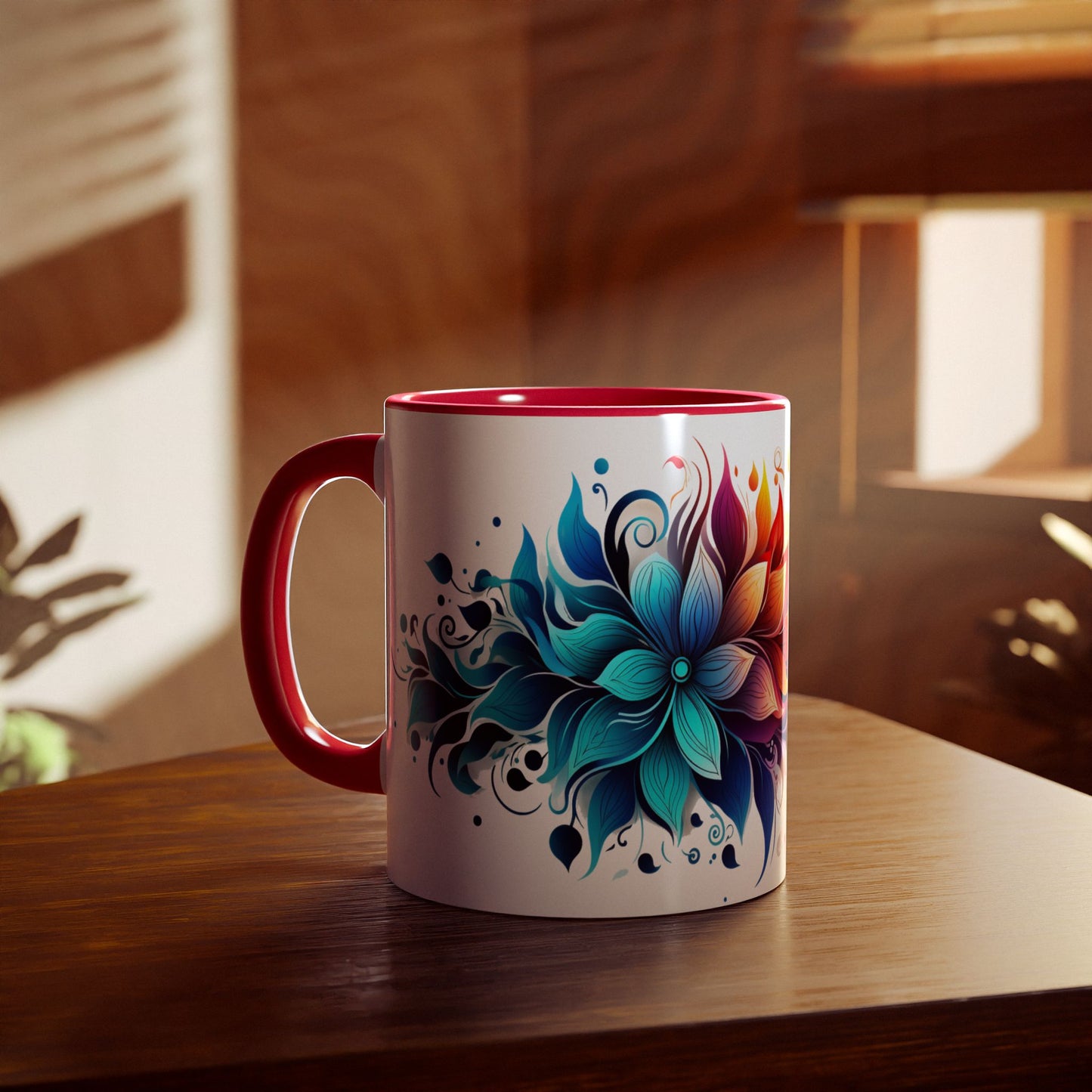 Vibrant Bloom Spectrum | Accent Mug (Small) (Black/Blue/Light Green/Pink/Red/Yellow).