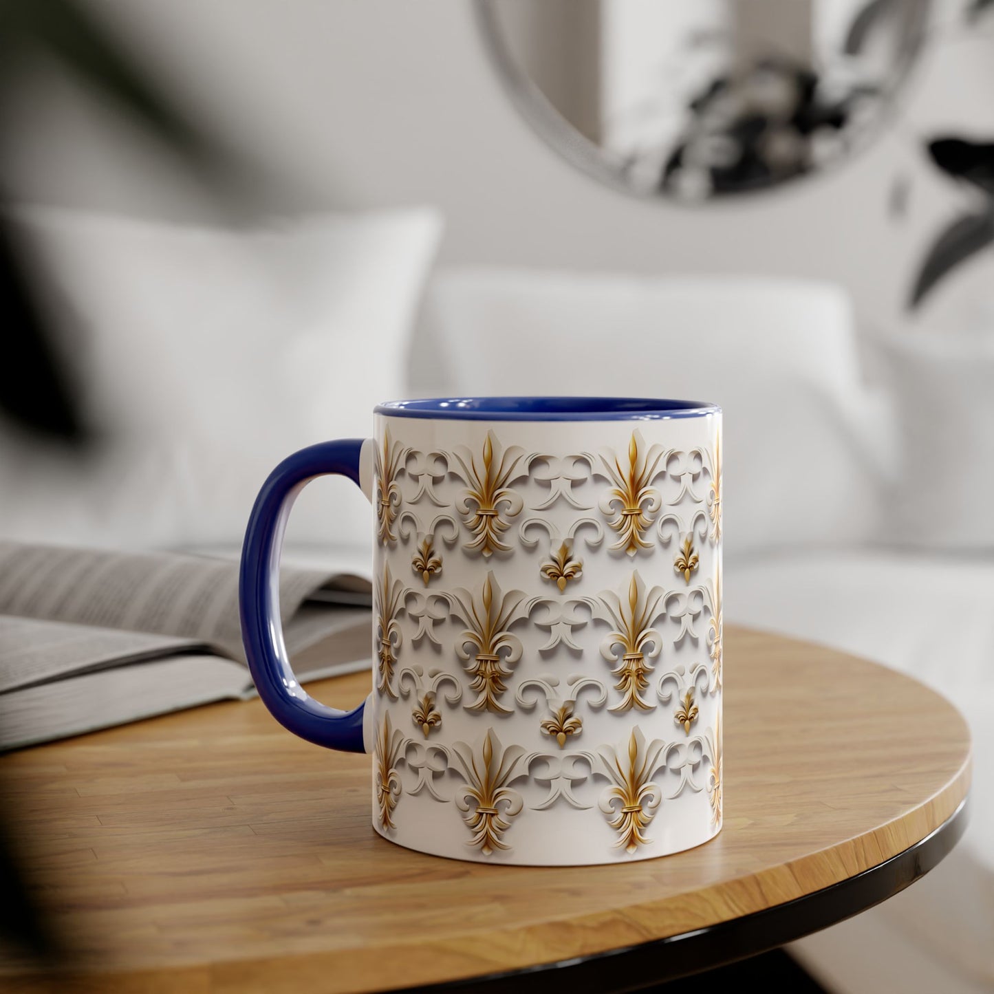 Fleur de Lys in 3D | Accent Mug (Small) (Black/Blue/Red/Yellow).