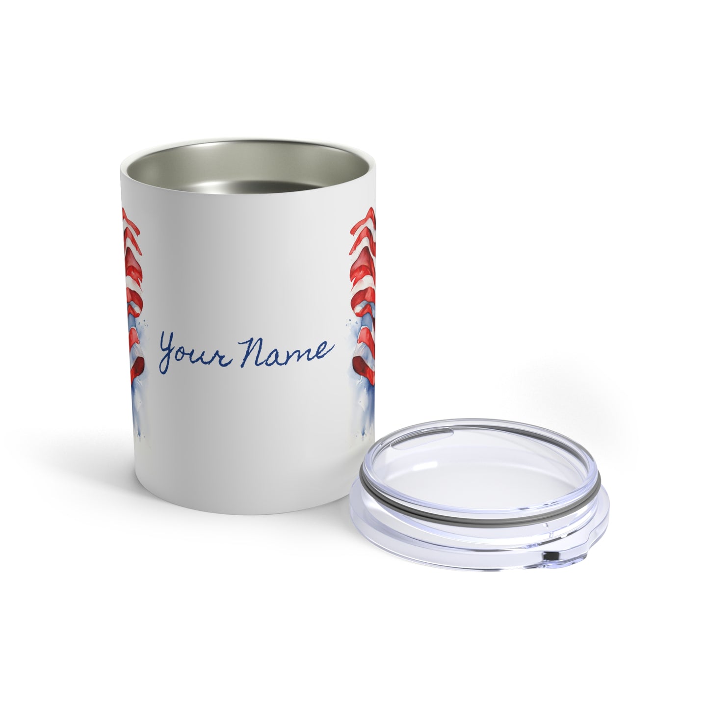 Watercolor American Flag In The Wind · Personalize It! Your Name and Font | Small Tumbler