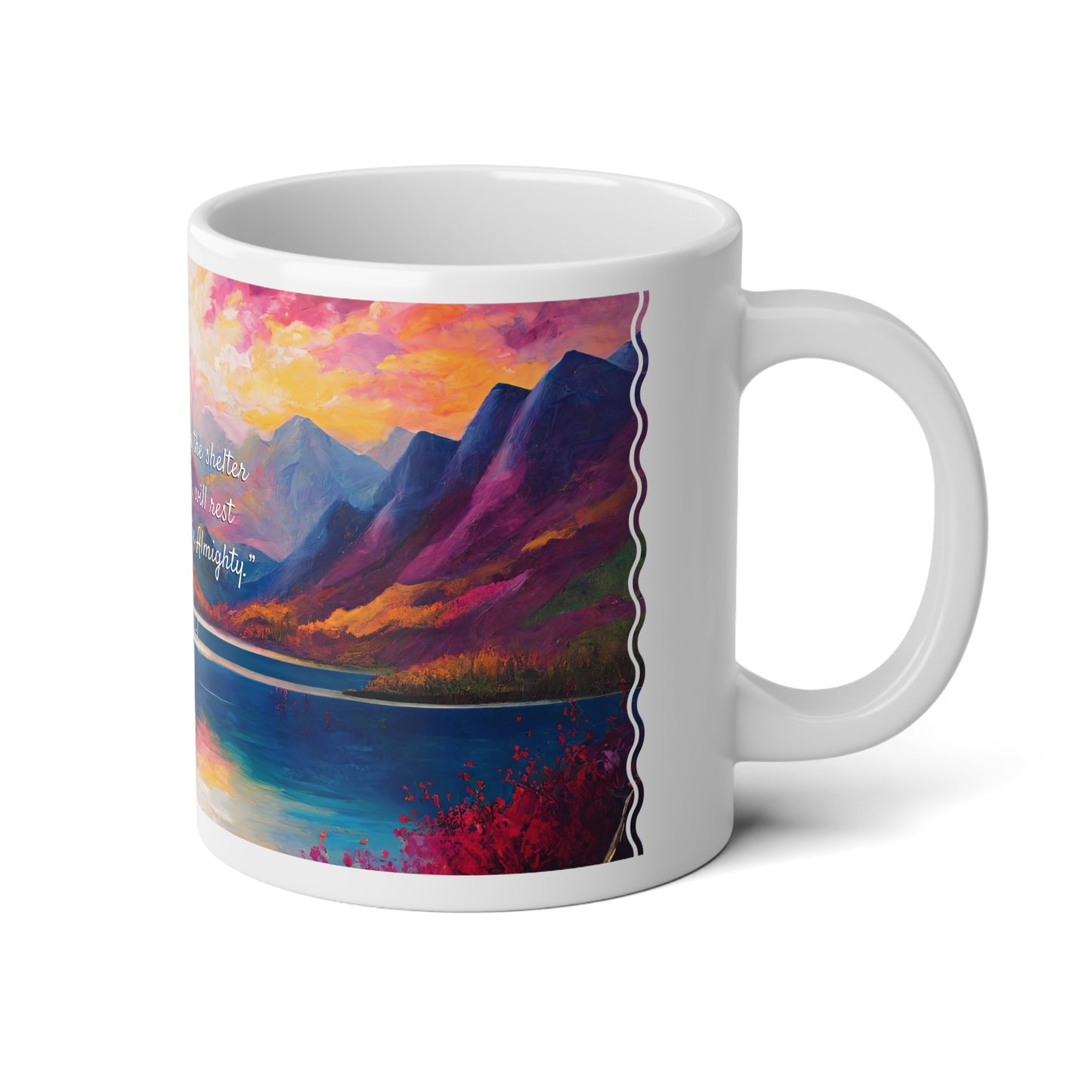 Autumn Lake · Psalm 91 | Ceramic Mug (Large)