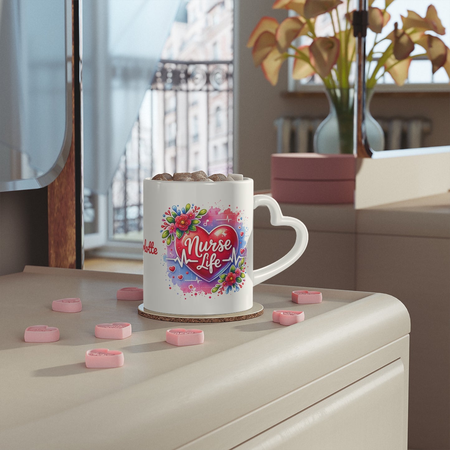 Nurse Life · Personalize It! Your Name | Heart-Shaped Mug·