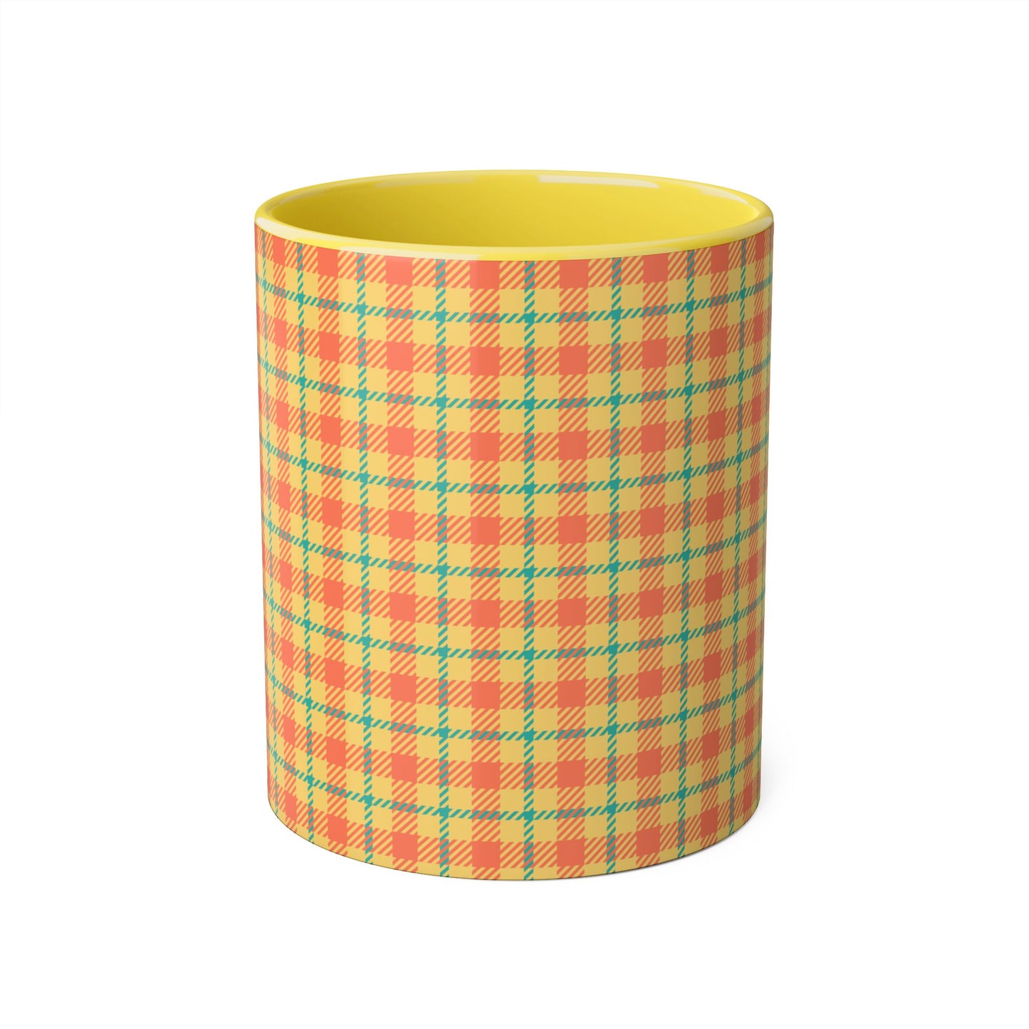 Citrus Plaid | Accent Mug (Small) (Yellow).