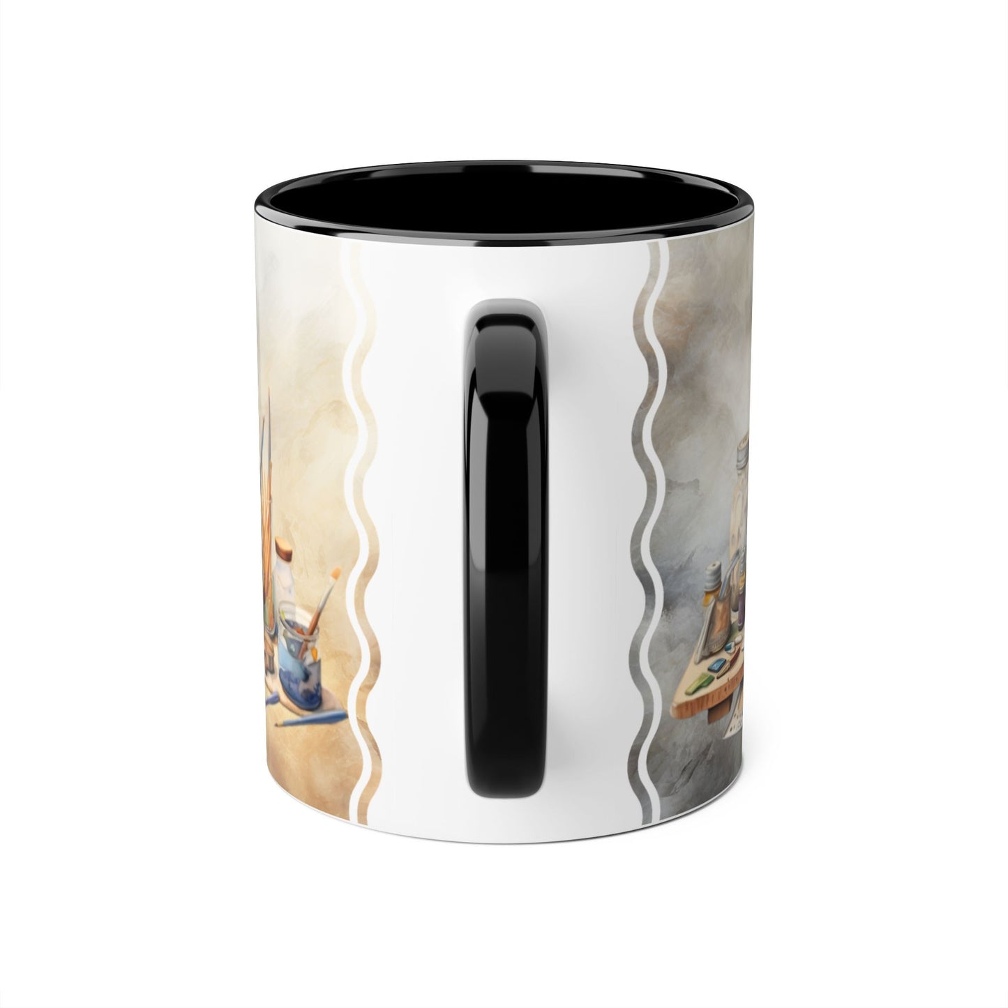 Artist's Painting Tools · Personalize It! Your Name | Accent Mug (Small) (Black/Light Green/Pink/Navy Blue/Red/Yellow).