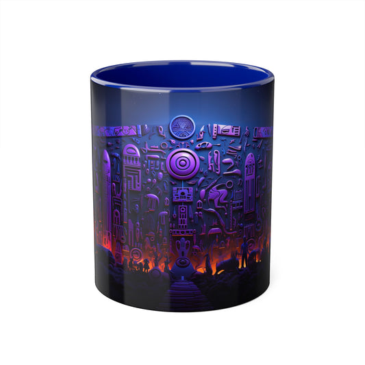 Midnight Civilization: Personalize It! Your Name, Your Font | Accent Mug (Small) (Black/Blue)