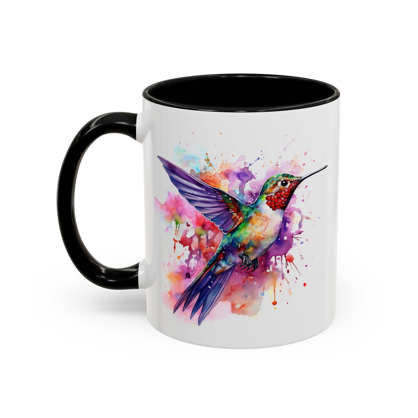 Hummingbird · Personalize It! With Your Name | Accent Mug (Small/Medium) (Black, Light Blue, Navy, Orange, Pink, Purple, Red, Yellow)