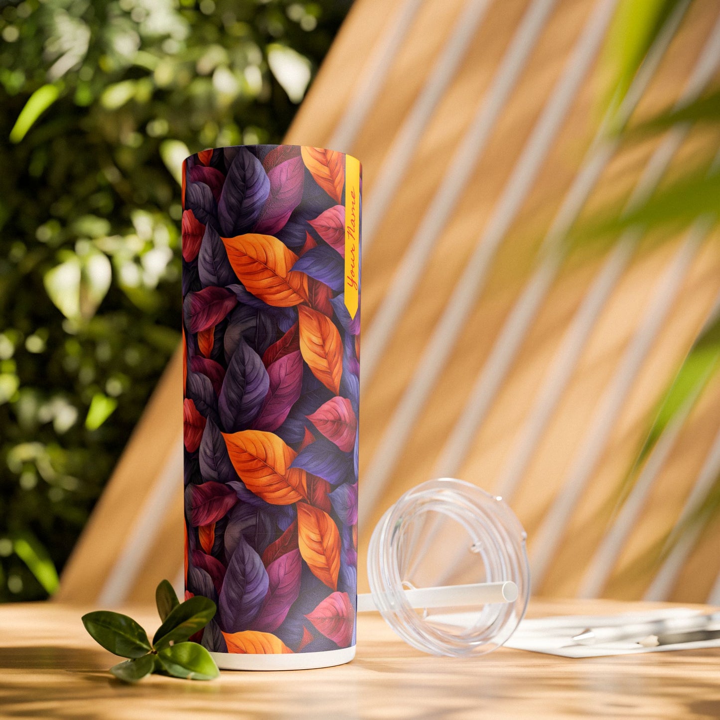 Folia Purpura: Personalize It! Your Name Your Font | Skinny Tumbler with Straw