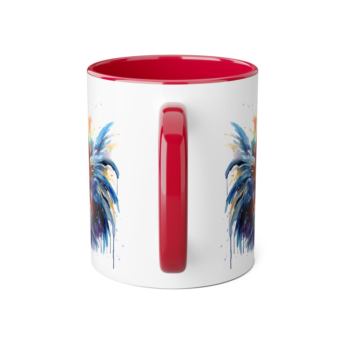 Majestic Rooster: Personalize It! Your Name and Font | Accent Mug (Small) (Black/Blue/Light Green/Pink/Red/Yellow) 🇨🇦🇺🇸