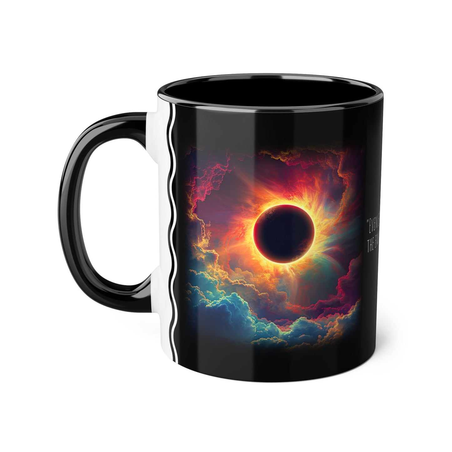 In Tenebris Solis, Accent Mug (Small) (Black/Navy Blue/Red)