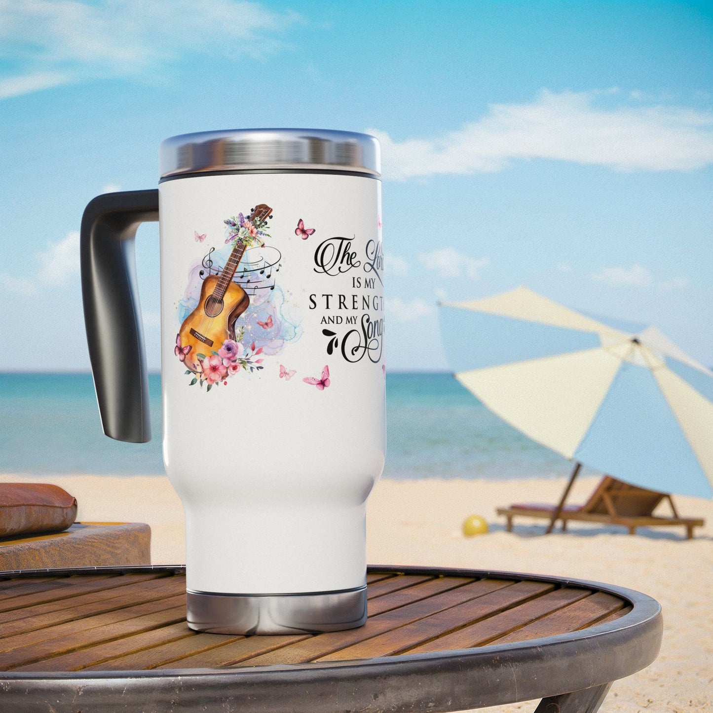 Melodic Faith Inspiration | Stainless Steel Travel Mug with Handle