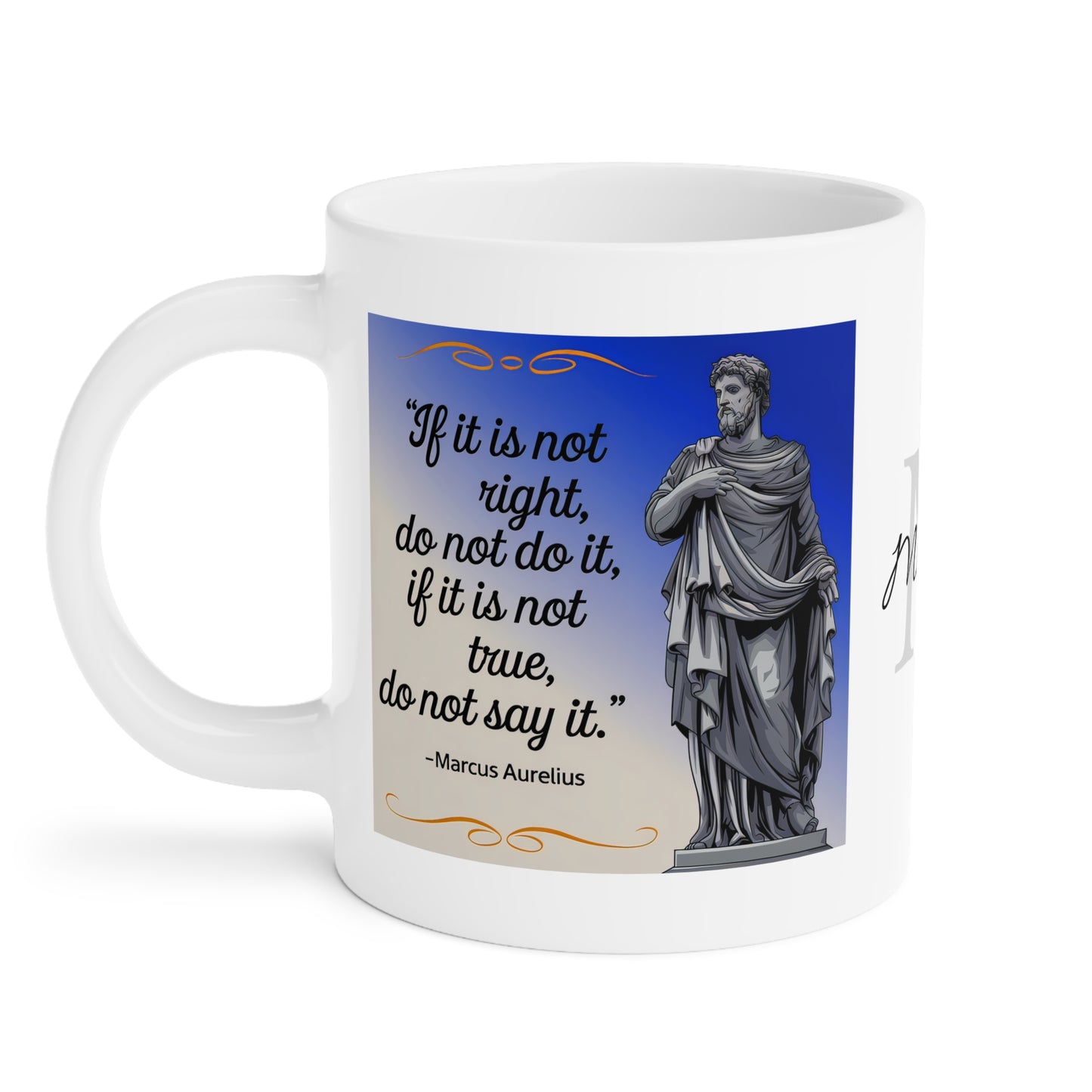 Stoicism Right and True: Personalize It! Your Name | Ceramic Mug (Large)