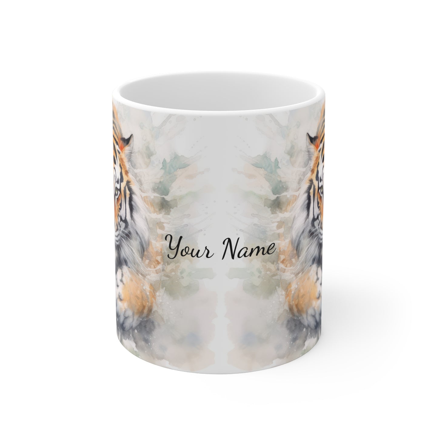 Twin Mystic Tigers · Personalize It! Your Name and Font | Ceramic Mug (Small)