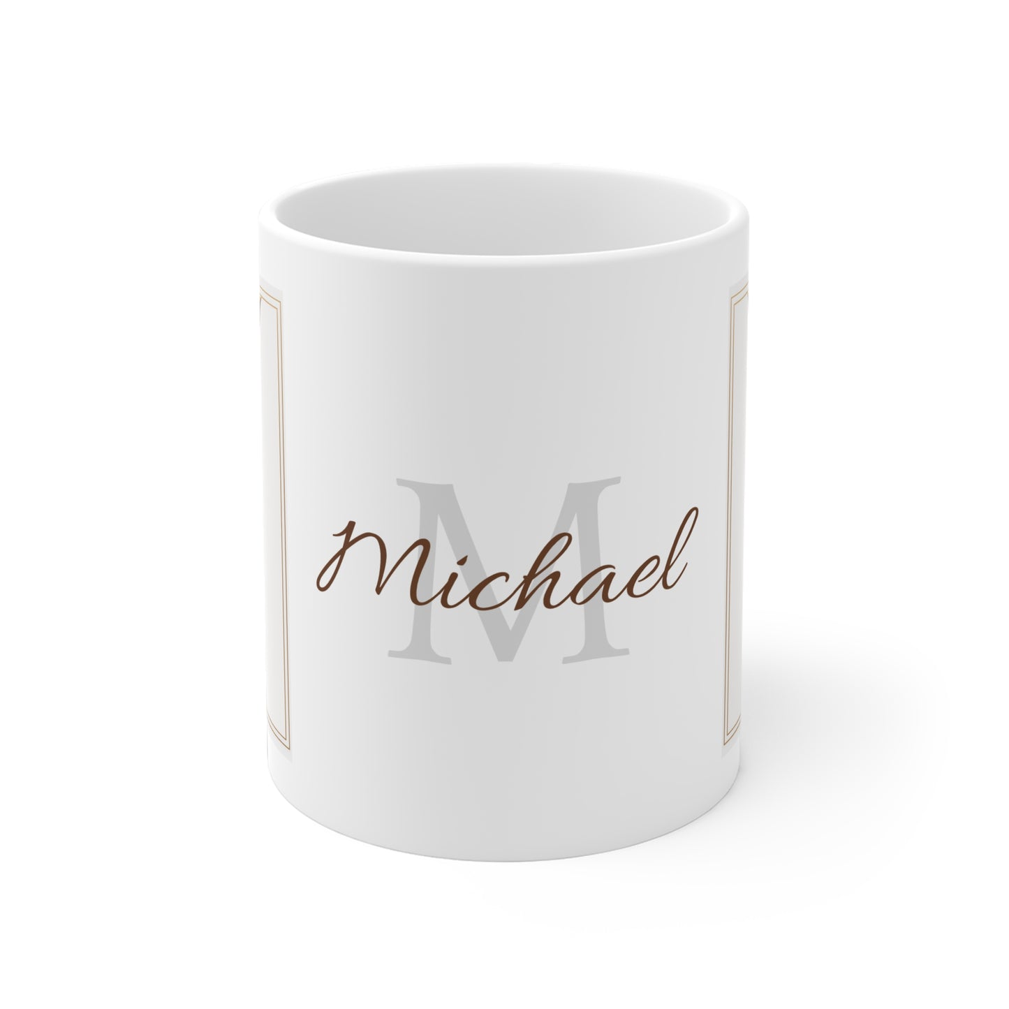 Golden Feather · Personalize It! Your Name | Ceramic Mug (Small/Medium/Large).