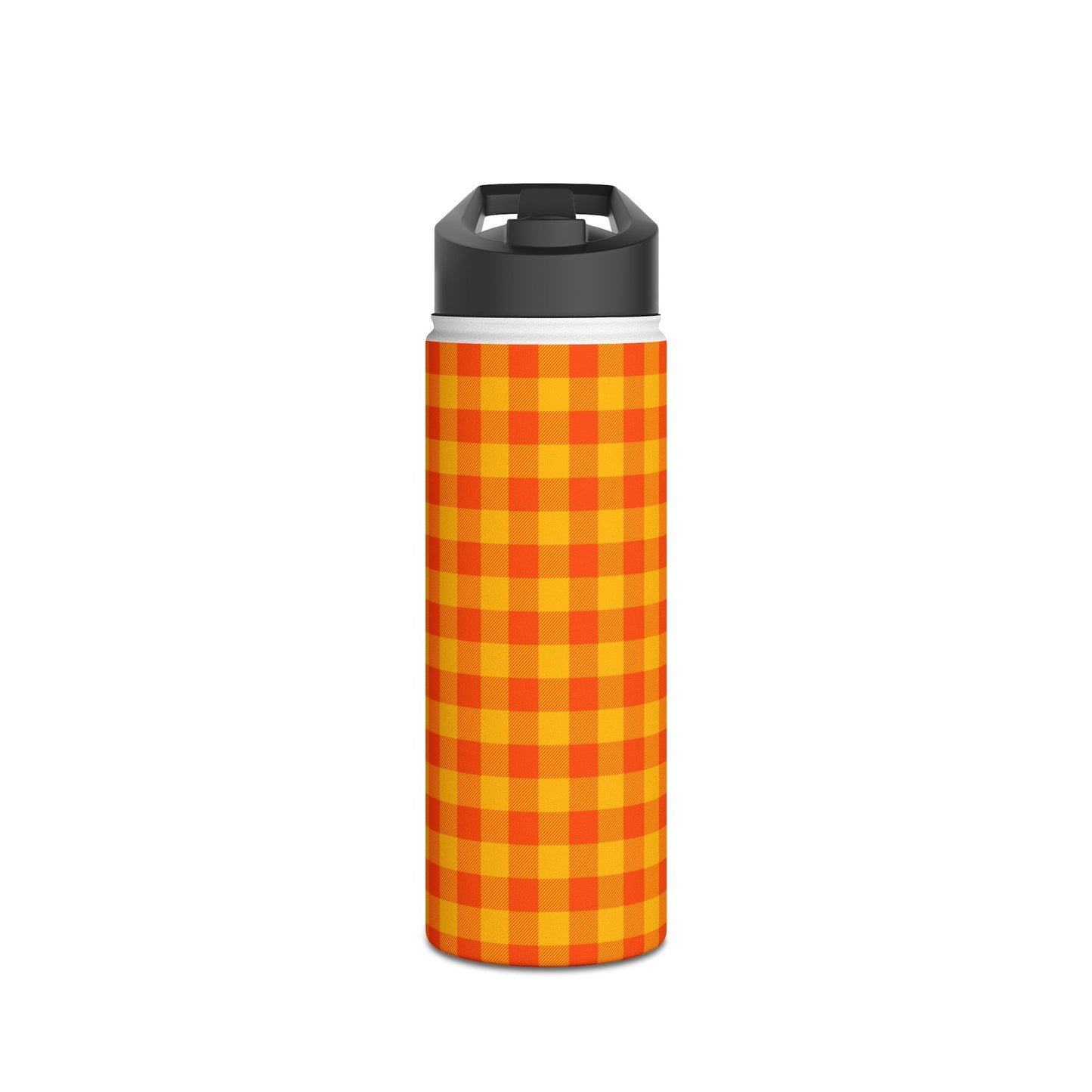 Orange Checks | Stainless Steel Water Bottle Standard Lid (Small/Medium)