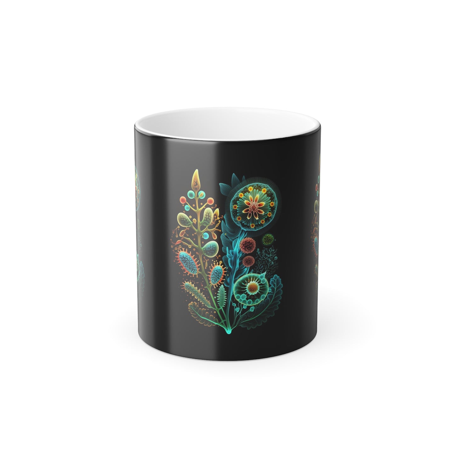 Neon Floral Amoeba 3, Magic Mug (Small)