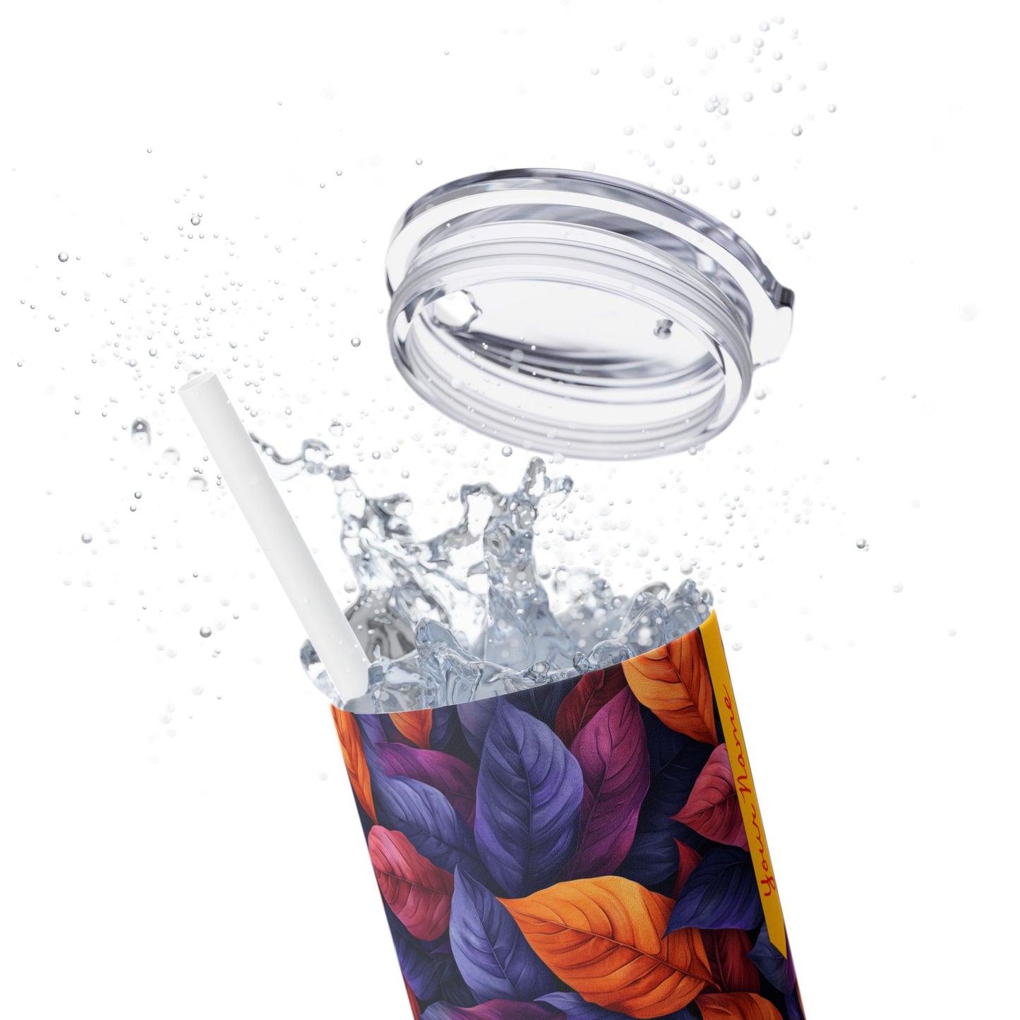 Folia Purpura: Personalize It! Your Name Your Font | Skinny Tumbler with Straw