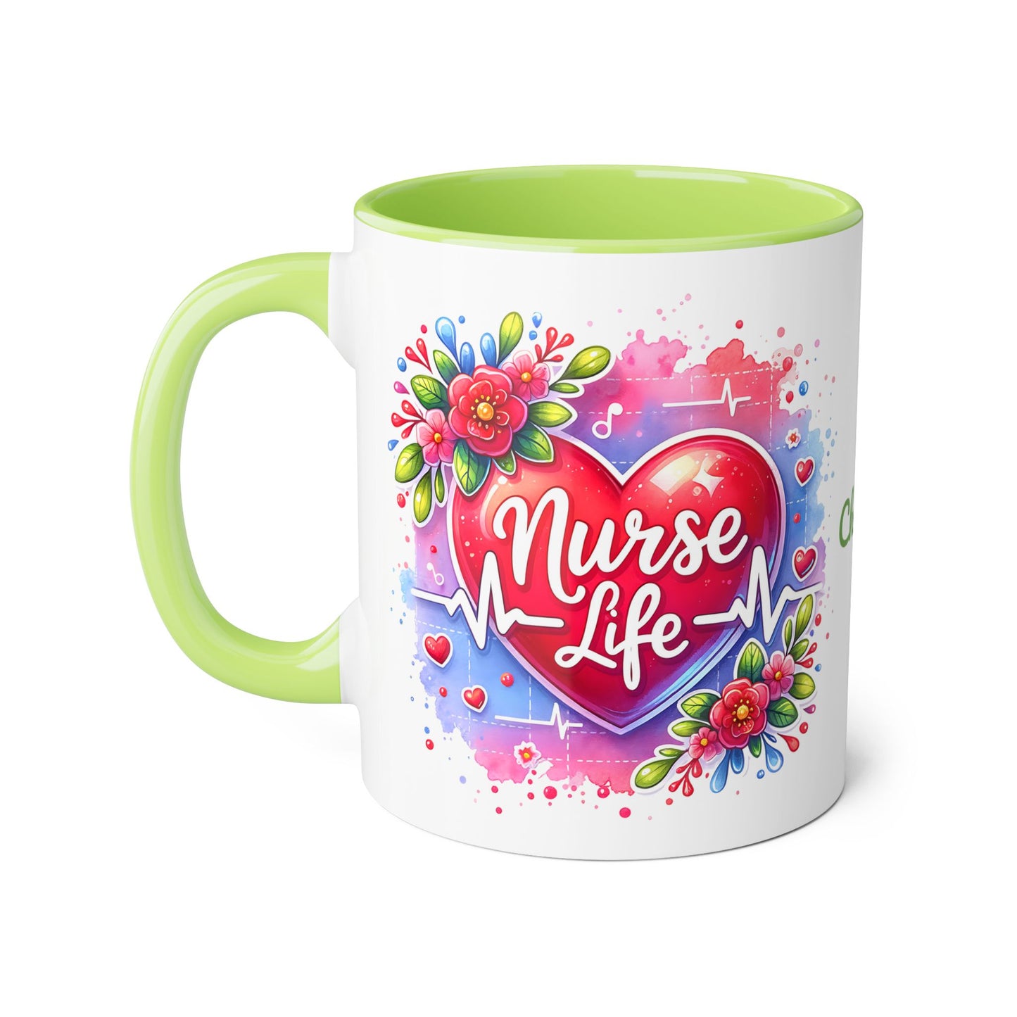 Nurse Life: Personalize It! Your Name | Accent Mug (Small) (Black/Blue/Light Green/Pink/Red/Yellow)