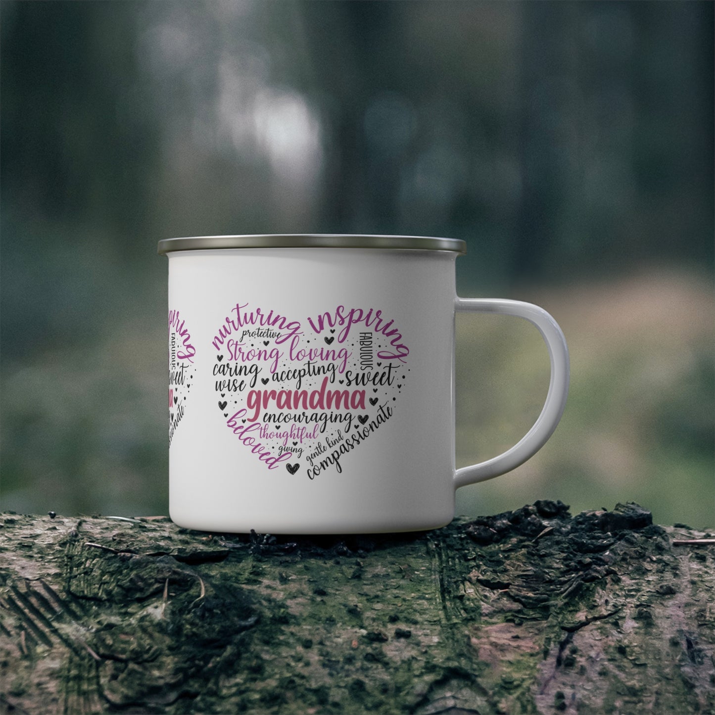 Grandma's Heart of Love | Enamel Camping Mug