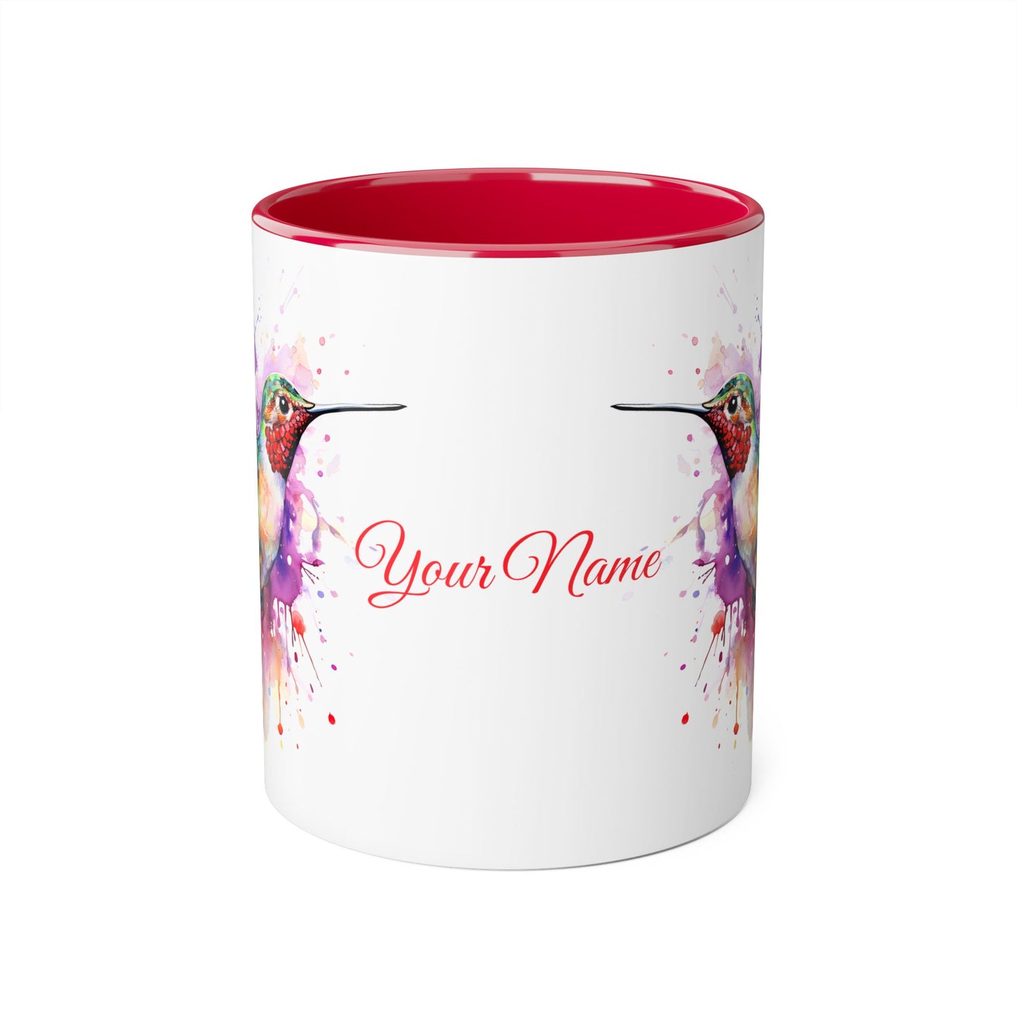 Hummingbird · Personalize It! Your Name | Accent Mug (Small) (Black/Blue/Light Green/Pink/Red/Yellow).