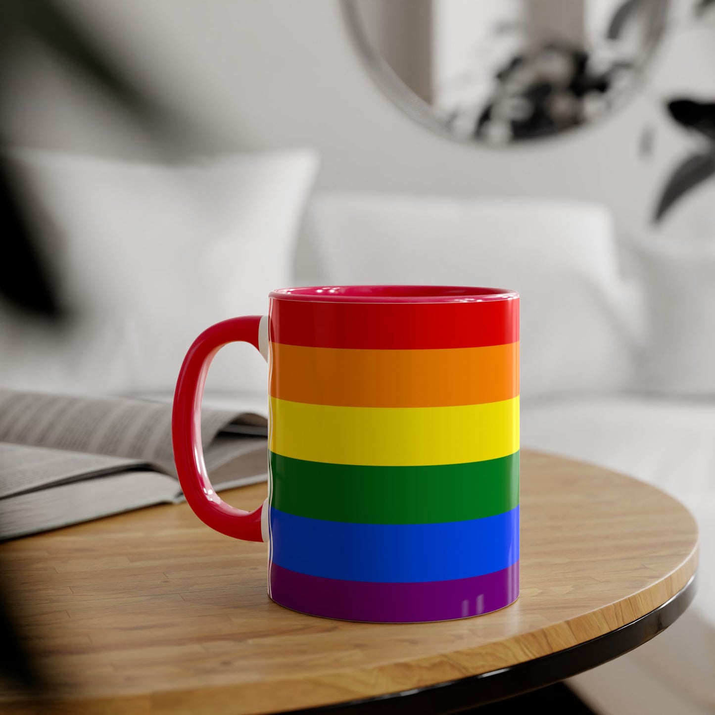 Rainbow Flag Colors | Accent Mug (Small) (Blue/Light Green/Red/Yellow).